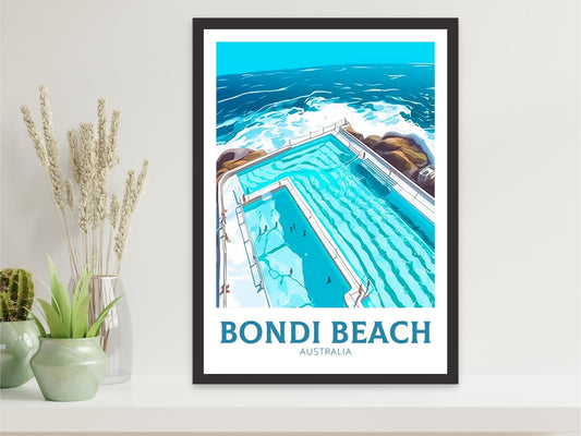 Bondi Beach Poster | Bondi Beach Print | Bondi Beach Pools | Australia Print | Australia Wall Art | Australia Poster | ID 143