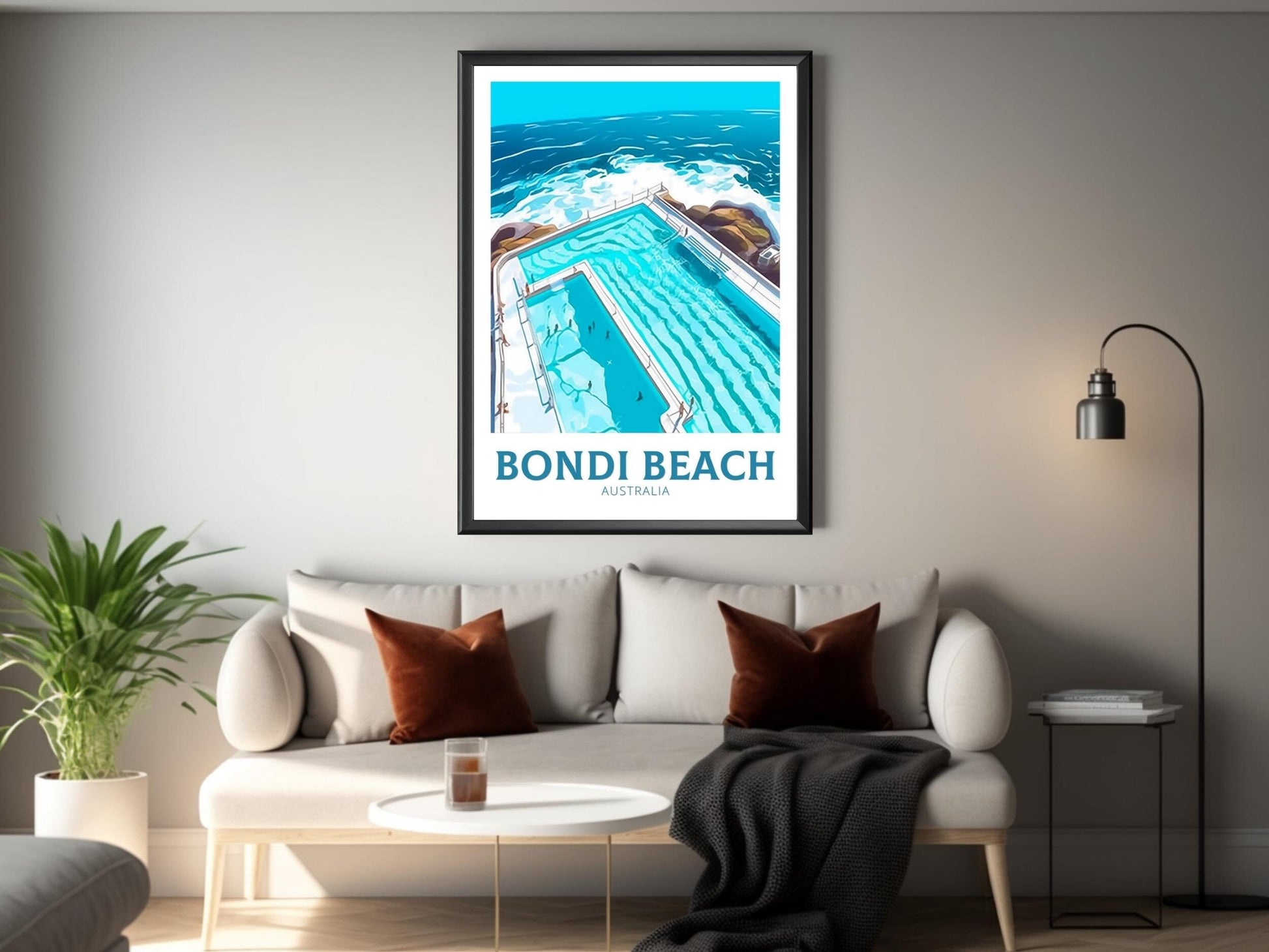 Bondi Beach Poster | Bondi Beach Print | Bondi Beach Pools | Australia Print | Australia Wall Art | Australia Poster | ID 143