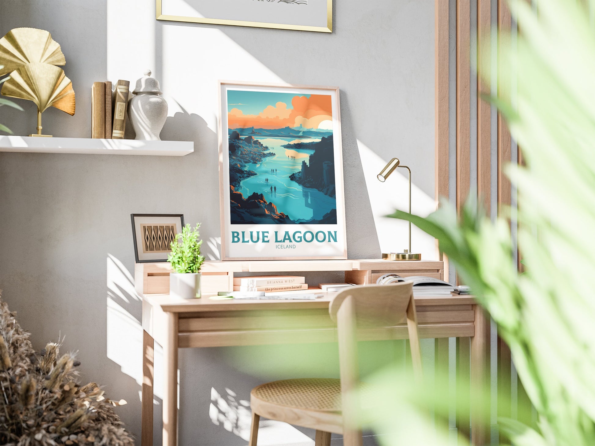 Blue Lagoon Travel Print| Blue Lagoon Poster | Blue Lagoon Artwork | Blue Lagoon Illustration | Blue Lagoon Wall Art | Home Decor ID 139