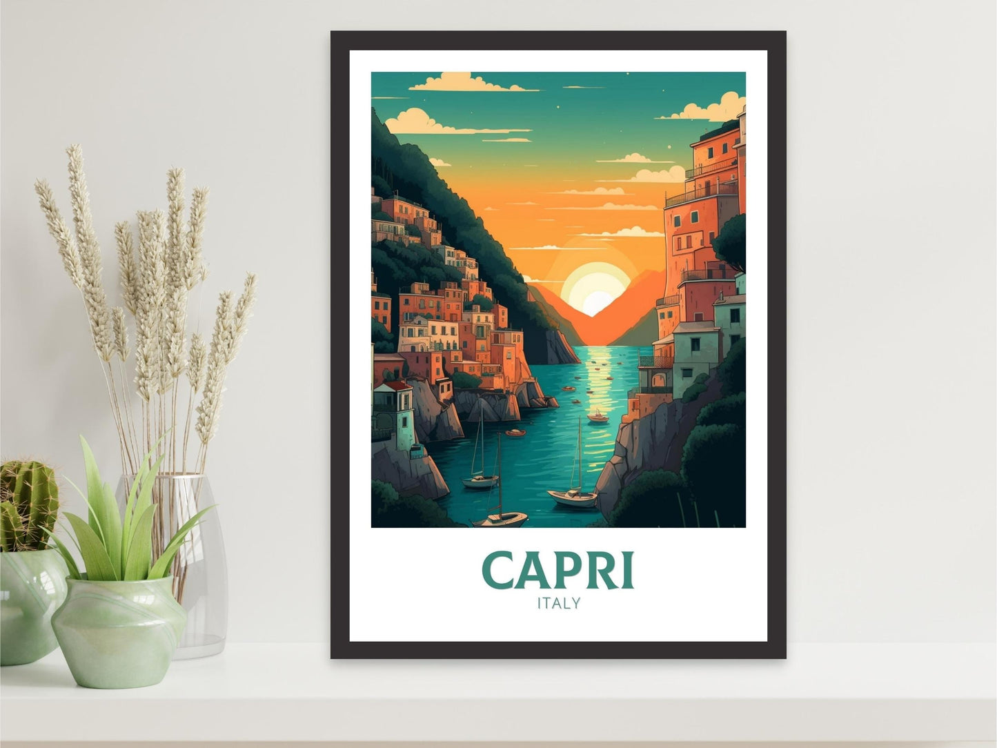 Capri Print | Capri Poster | Capri Island | Capri Illustration | Capri Italy | Capri Artwork | Capri Wall Art | Italy Home Decor | ID 149