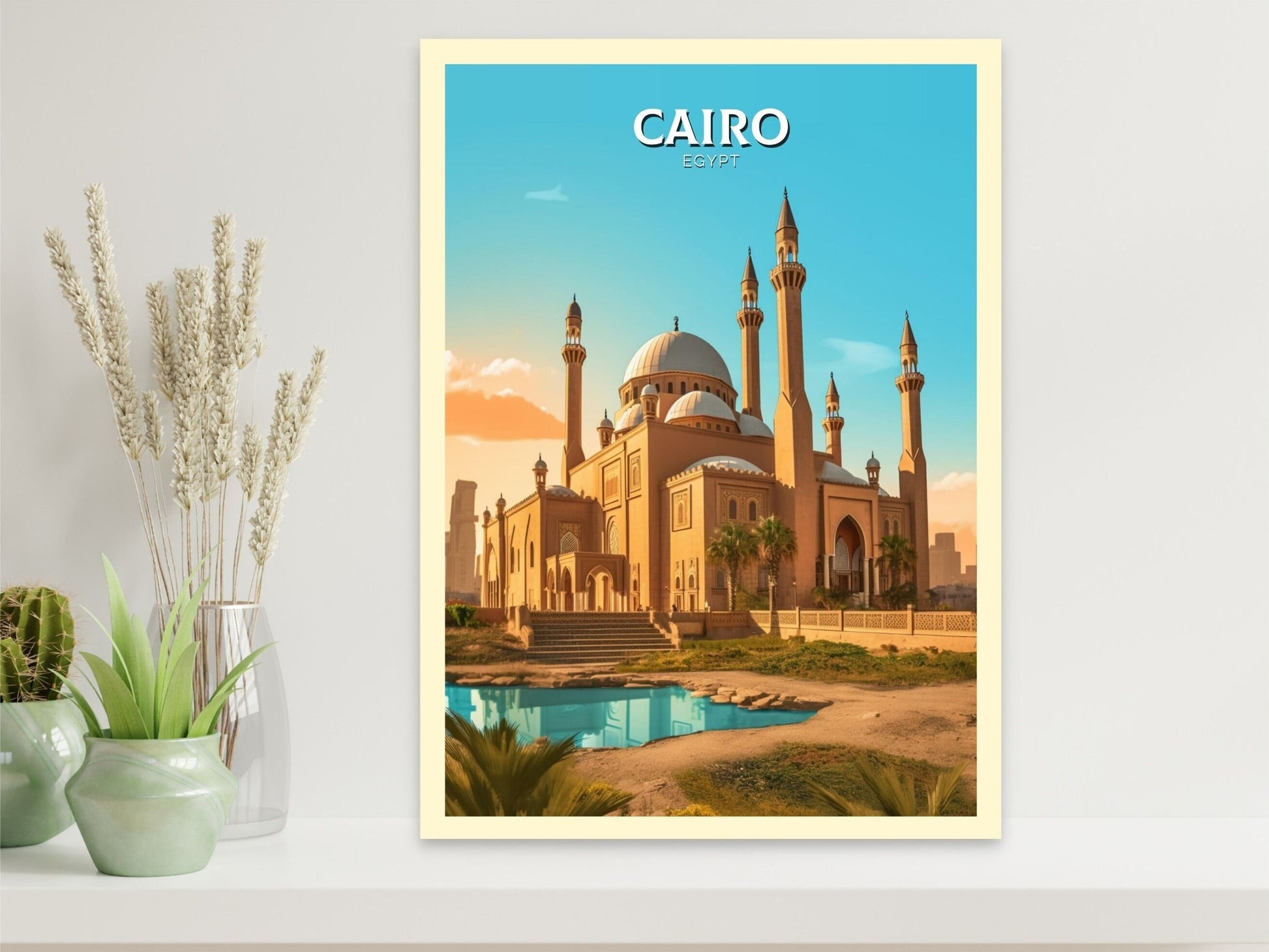 Cairo Travel Print | Cairo Illustration | Cairo Wall Art | Africa Print | Egypt Decor | Cairo Poster | Culture Art | Mosque Print ID 150