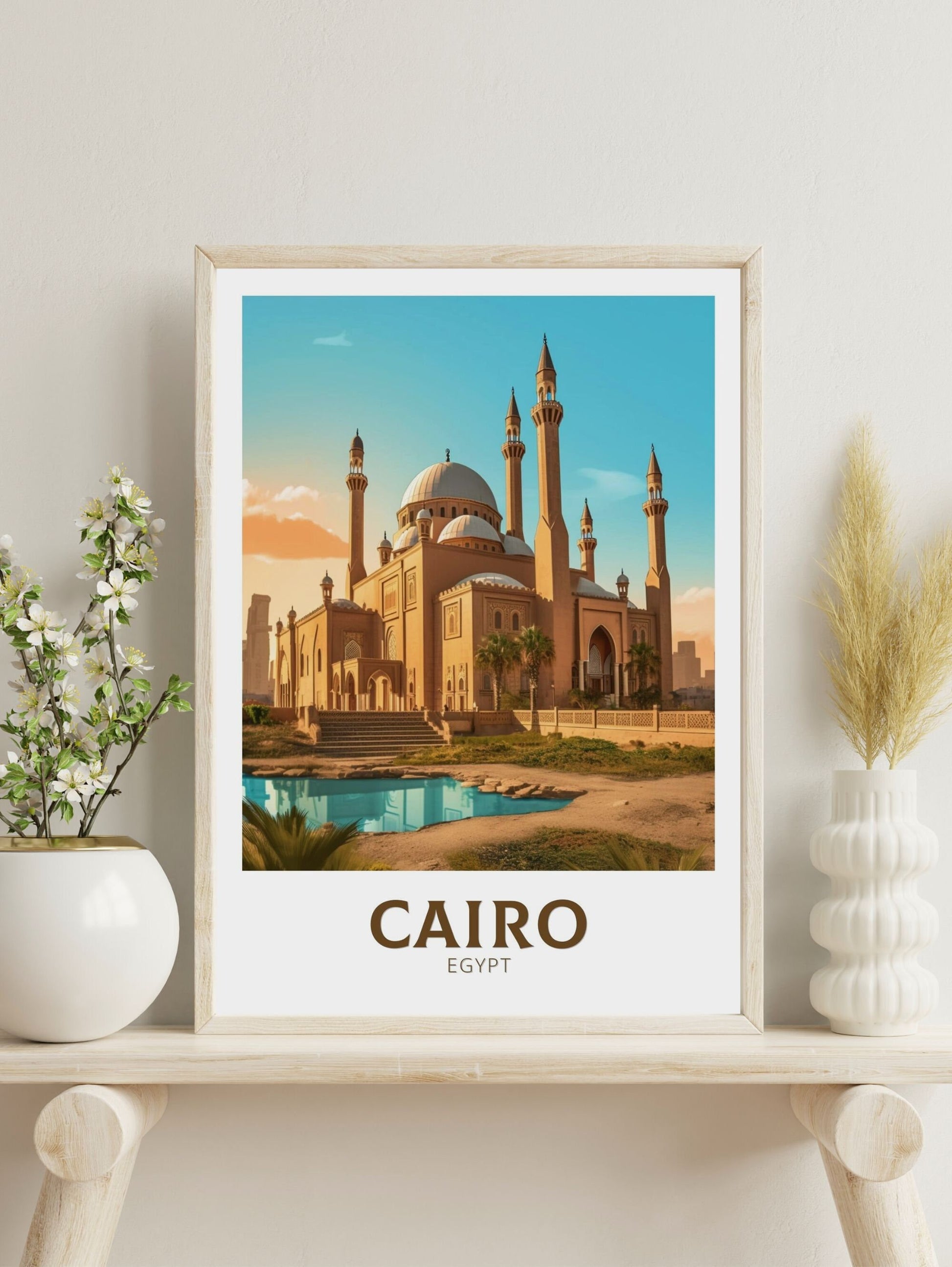 Cairo Poster | Cairo Travel Print | Cairo Illustration | Cairo Wall Art | Africa Print | Egypt Decor | Culture Art | Mosque Print ID 151