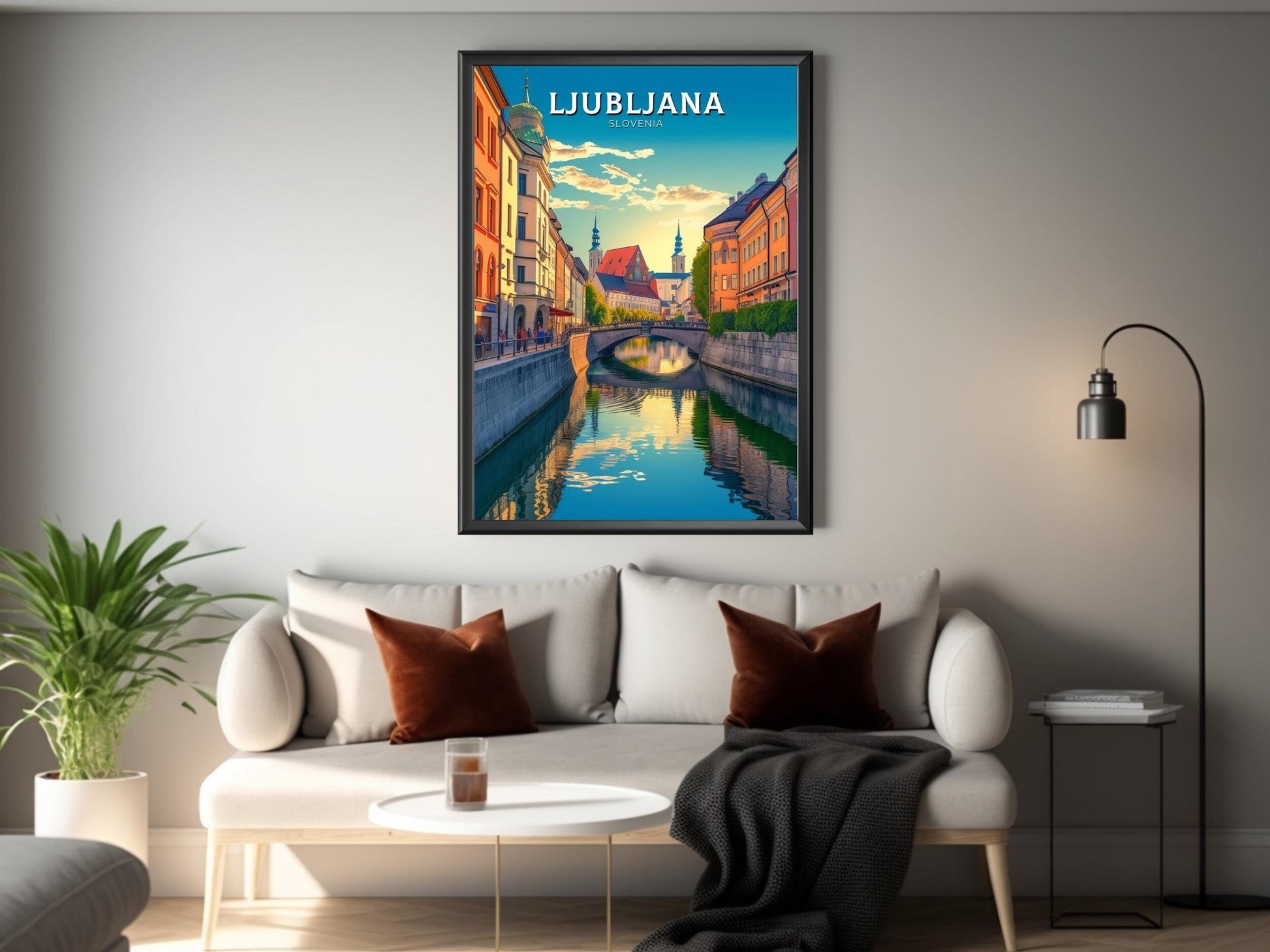 Ljubljana Travel Print | Ljubljana Illustration | Ljubljana Wall Art | Slovenia Print | Ljubljana Print| Ljubljana Painting | ID 030