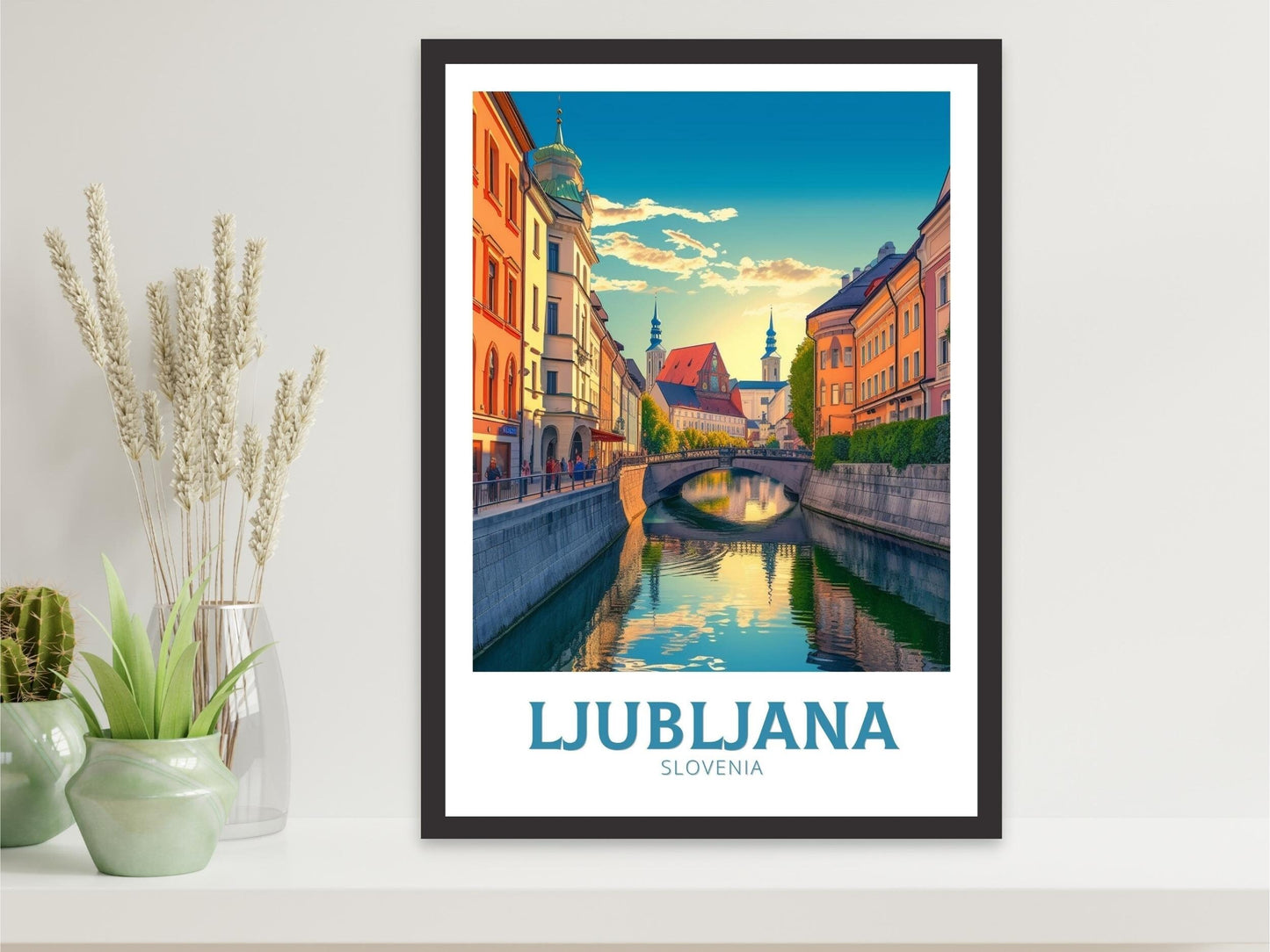 Ljubljana Poster | Ljubljana Travel Print | Ljubljana Illustration | Ljubljana Wall Art | Slovenia Print | Ljubljana Painting | ID 152