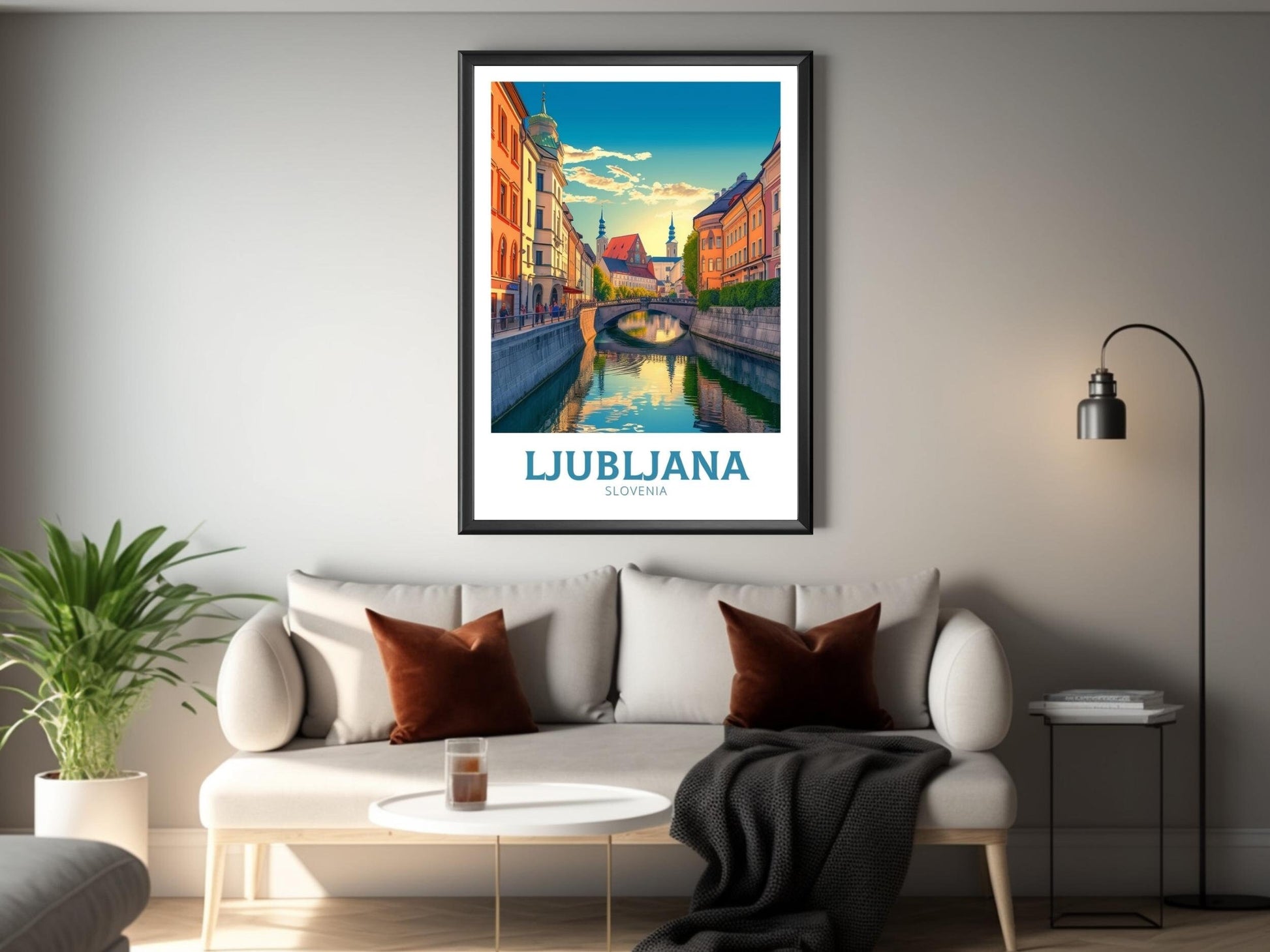 Ljubljana Poster | Ljubljana Travel Print | Ljubljana Illustration | Ljubljana Wall Art | Slovenia Print | Ljubljana Painting | ID 152