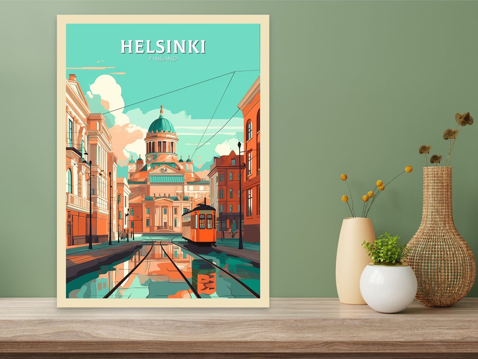 Helsinki Travel Poster | Helsinki Print | Helsinki Poster | Helsinki Wall Art | Helsinki Illustration | Finland Print | Finland Art | ID 089