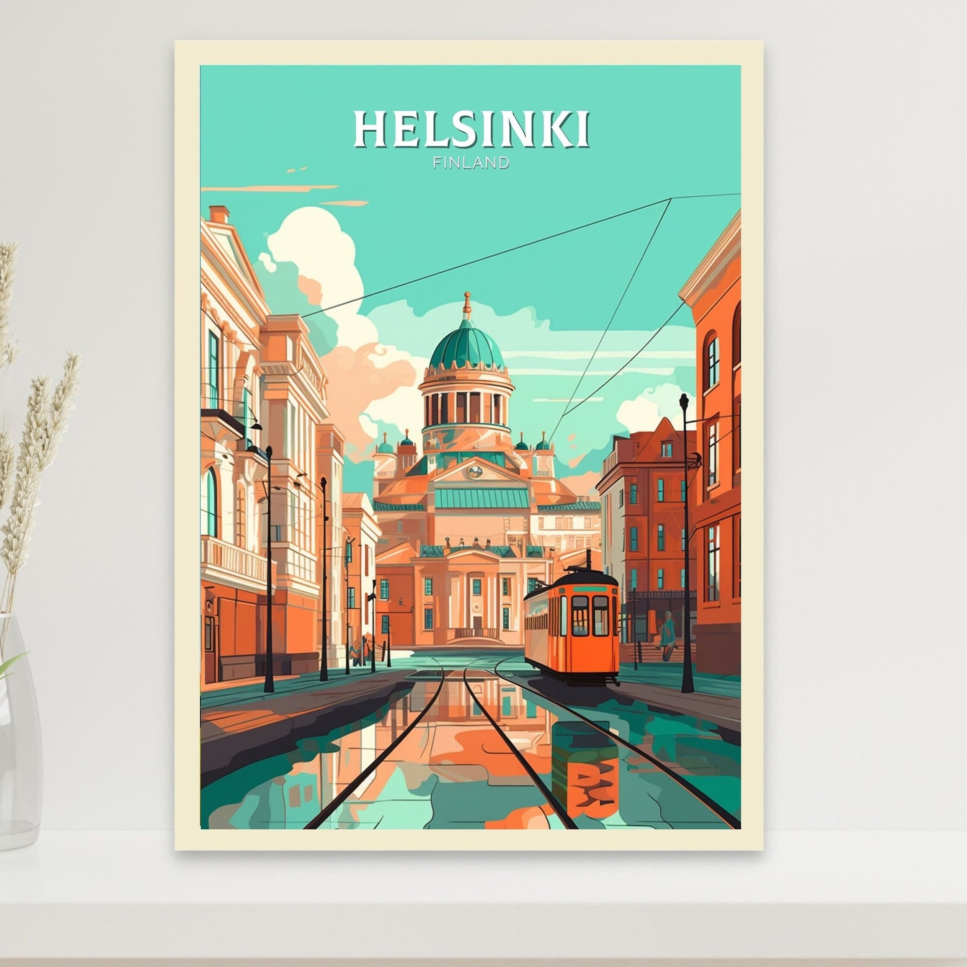 Helsinki Travel Poster | Helsinki Print | Helsinki Poster | Helsinki Wall Art | Helsinki Illustration | Finland Print | Finland Art | ID 089