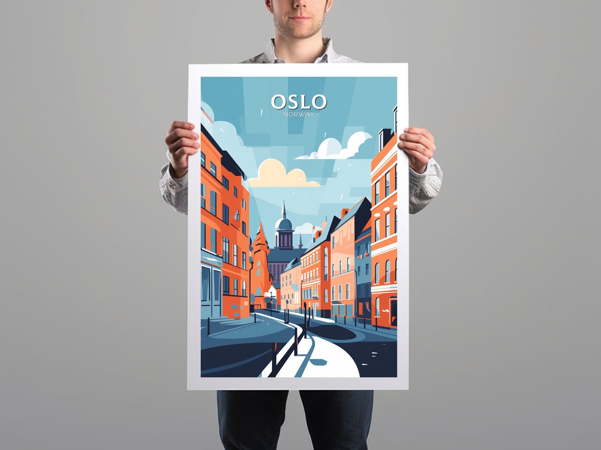 Oslo Travel Poster | Oslo Print | Oslo Poster | Oslo Wall Art | Oslo Illustration | Oslo Norway | Norway Print | Norway Art | ID 090