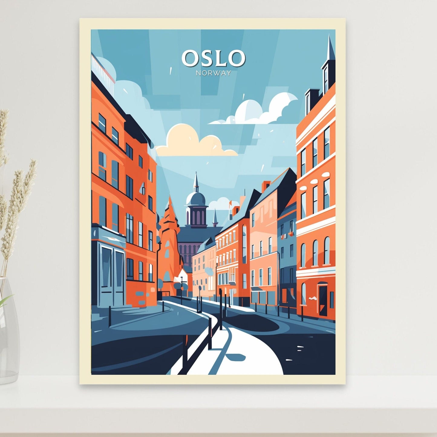 Oslo Travel Poster | Oslo Print | Oslo Poster | Oslo Wall Art | Oslo Illustration | Oslo Norway | Norway Print | Norway Art | ID 090