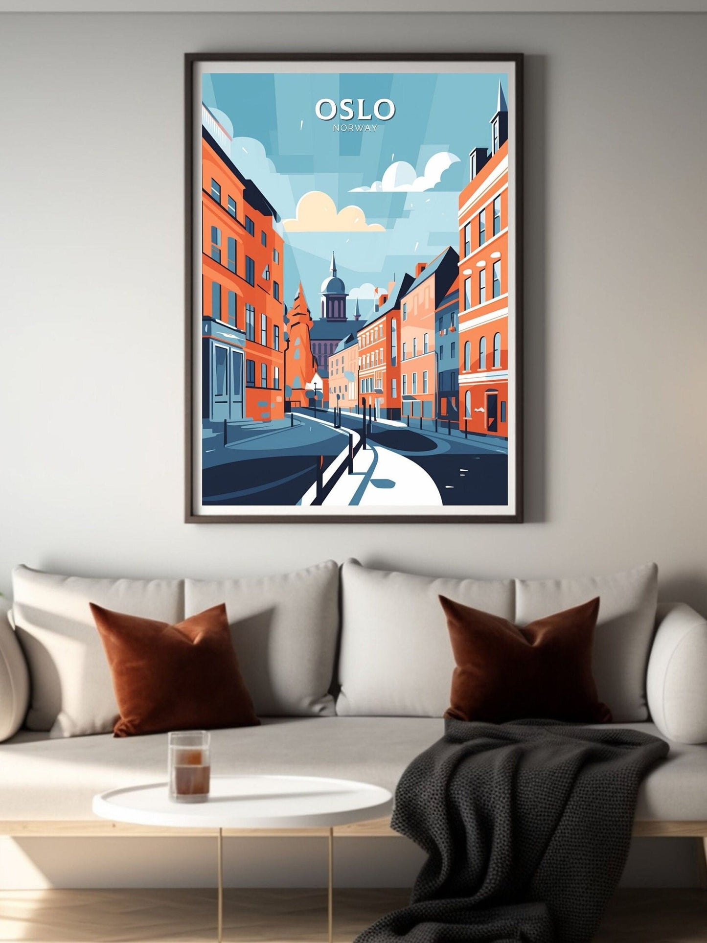 Oslo Travel Poster | Oslo Print | Oslo Poster | Oslo Wall Art | Oslo Illustration | Oslo Norway | Norway Print | Norway Art | ID 090