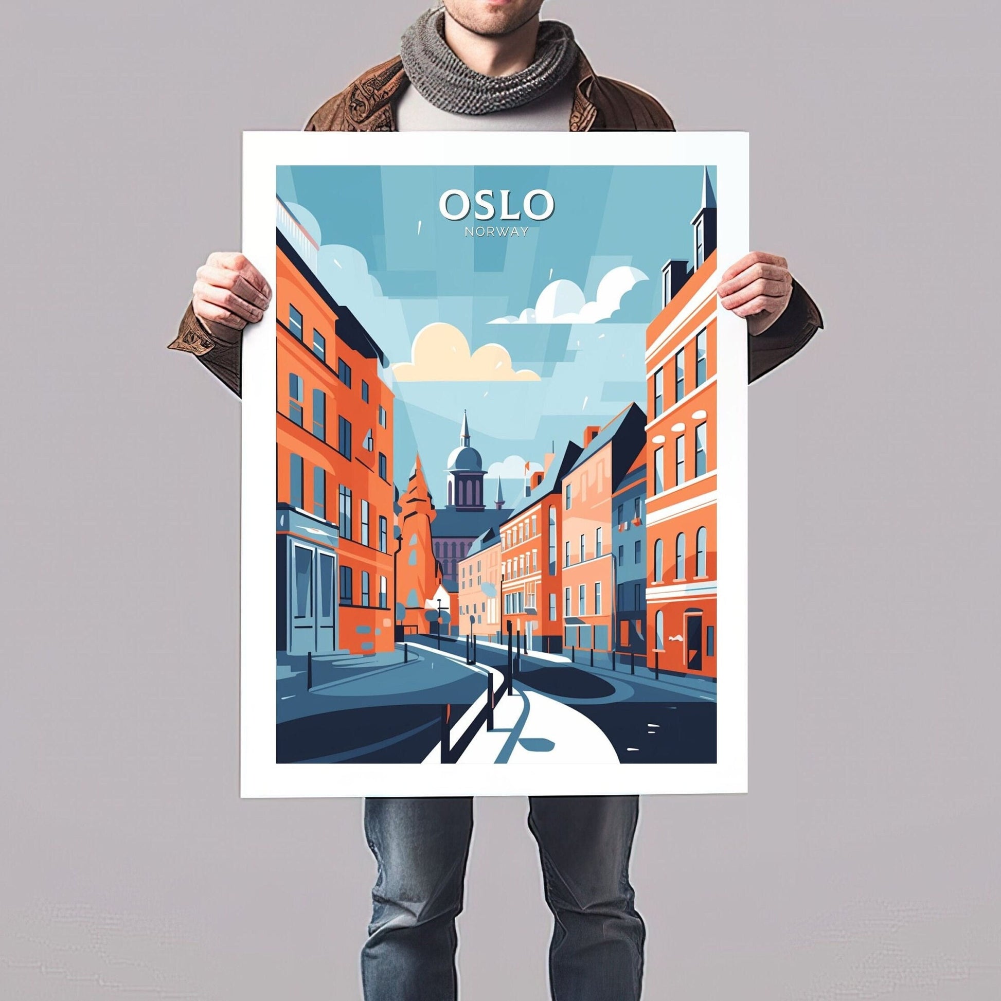 Oslo Travel Poster | Oslo Print | Oslo Poster | Oslo Wall Art | Oslo Illustration | Oslo Norway | Norway Print | Norway Art | ID 090