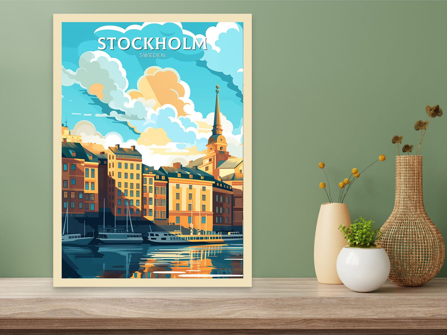 Stockholm Travel Poster | Stockholm Print | Stockholm Design | Stockholm Wall Art | Sweden Illustration | Sweden Print | Sweden Art | ID 091