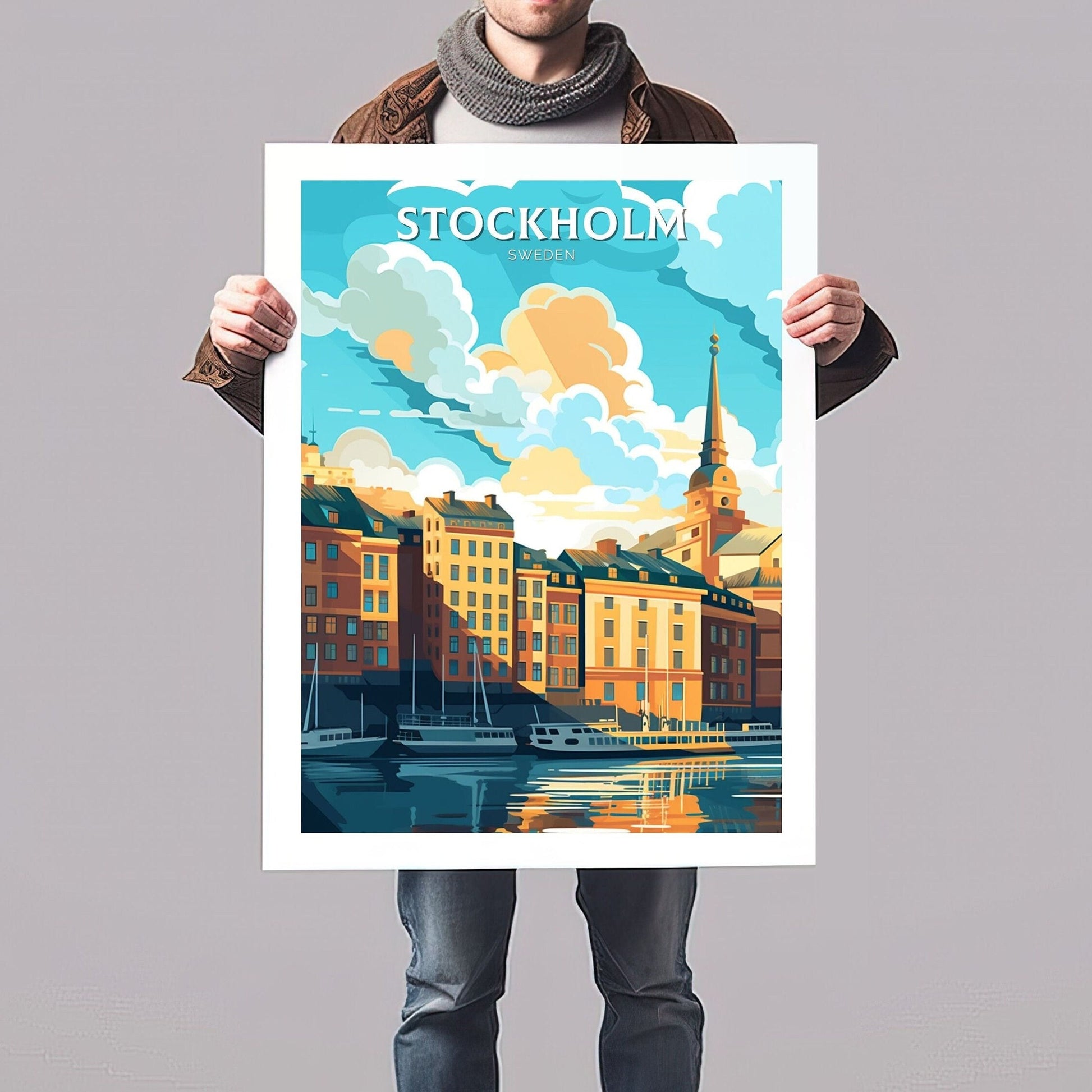 Stockholm Travel Poster | Stockholm Print | Stockholm Design | Stockholm Wall Art | Sweden Illustration | Sweden Print | Sweden Art | ID 091