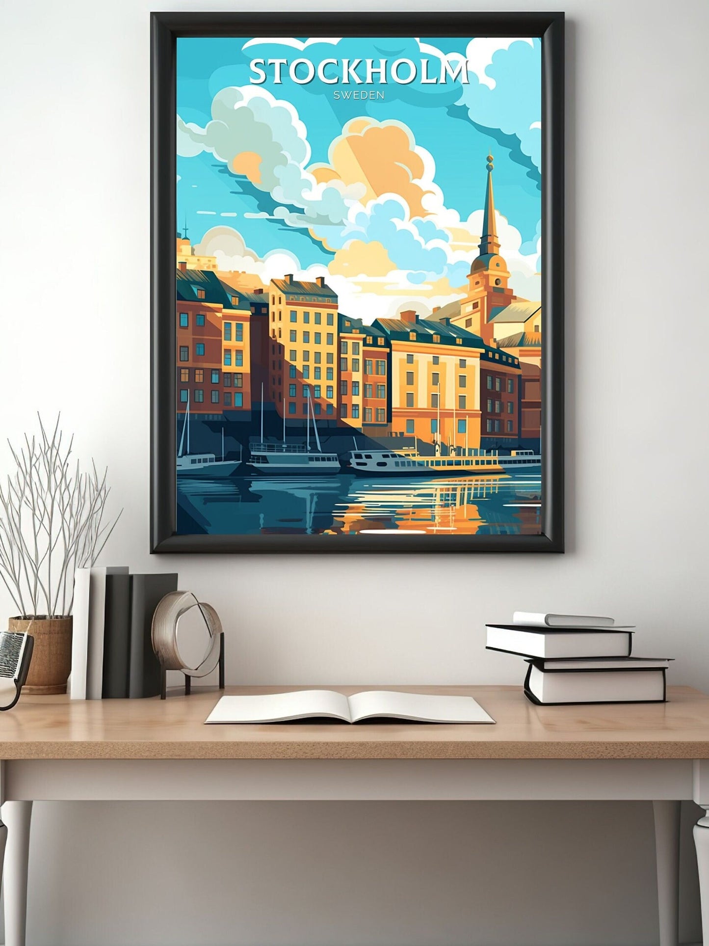 Stockholm Travel Poster | Stockholm Print | Stockholm Design | Stockholm Wall Art | Sweden Illustration | Sweden Print | Sweden Art | ID 091