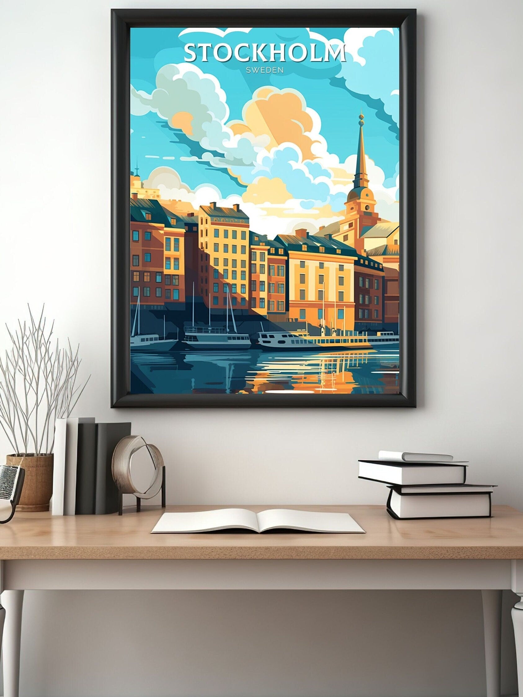 Stockholm Travel Poster | Stockholm Print | Stockholm Design | Stockholm Wall Art | Sweden Illustration | Sweden Print | Sweden Art | ID 091