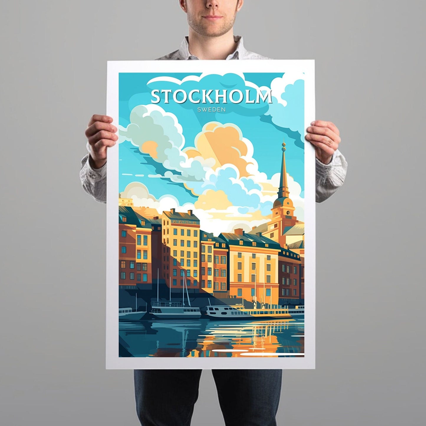 Stockholm Travel Poster | Stockholm Print | Stockholm Design | Stockholm Wall Art | Sweden Illustration | Sweden Print | Sweden Art | ID 091