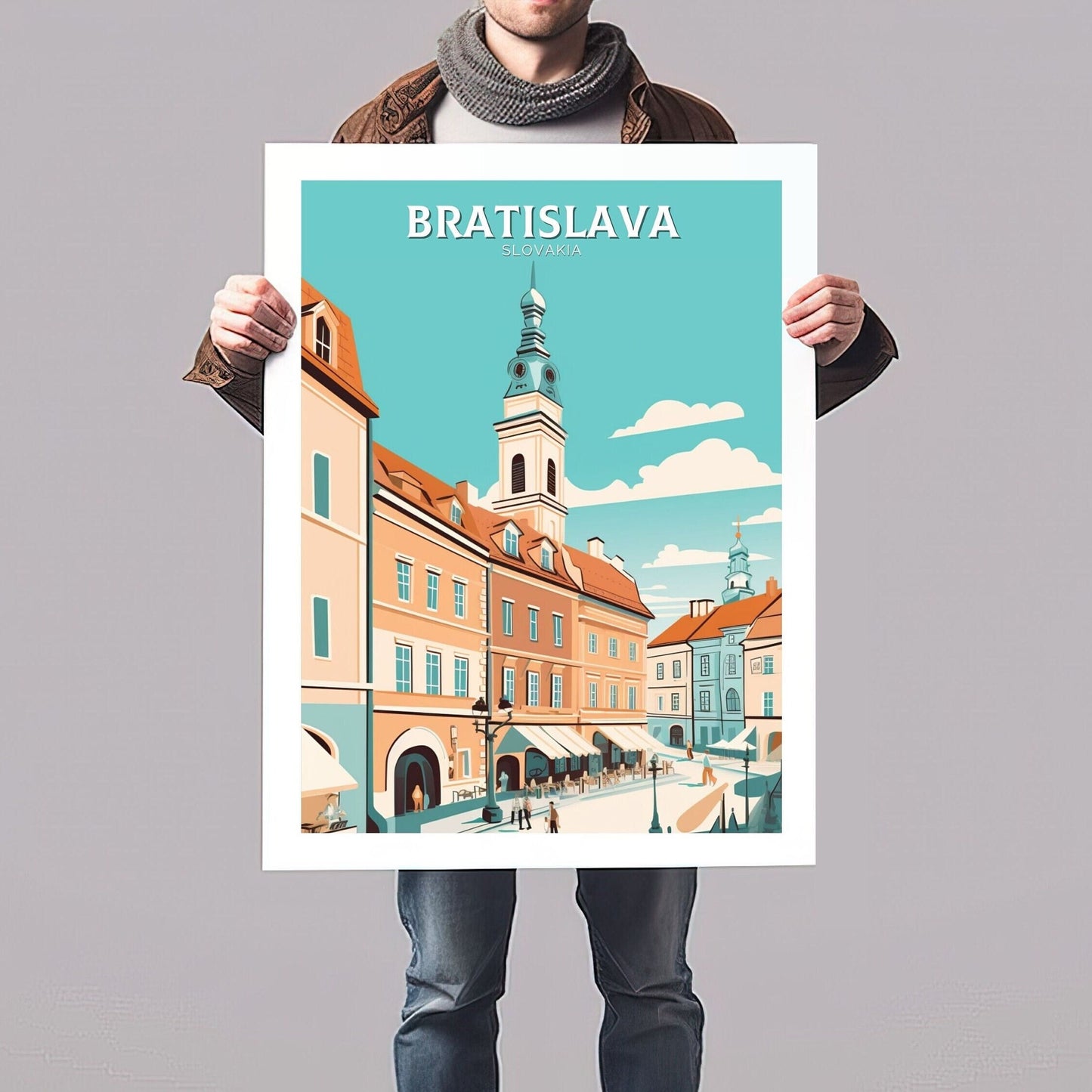 Bratislava Travel Poster | Bratislava Print | Bratislava Design | Bratislava Wall Art | Slovakia Illustration | Slovakia Print | ID 092