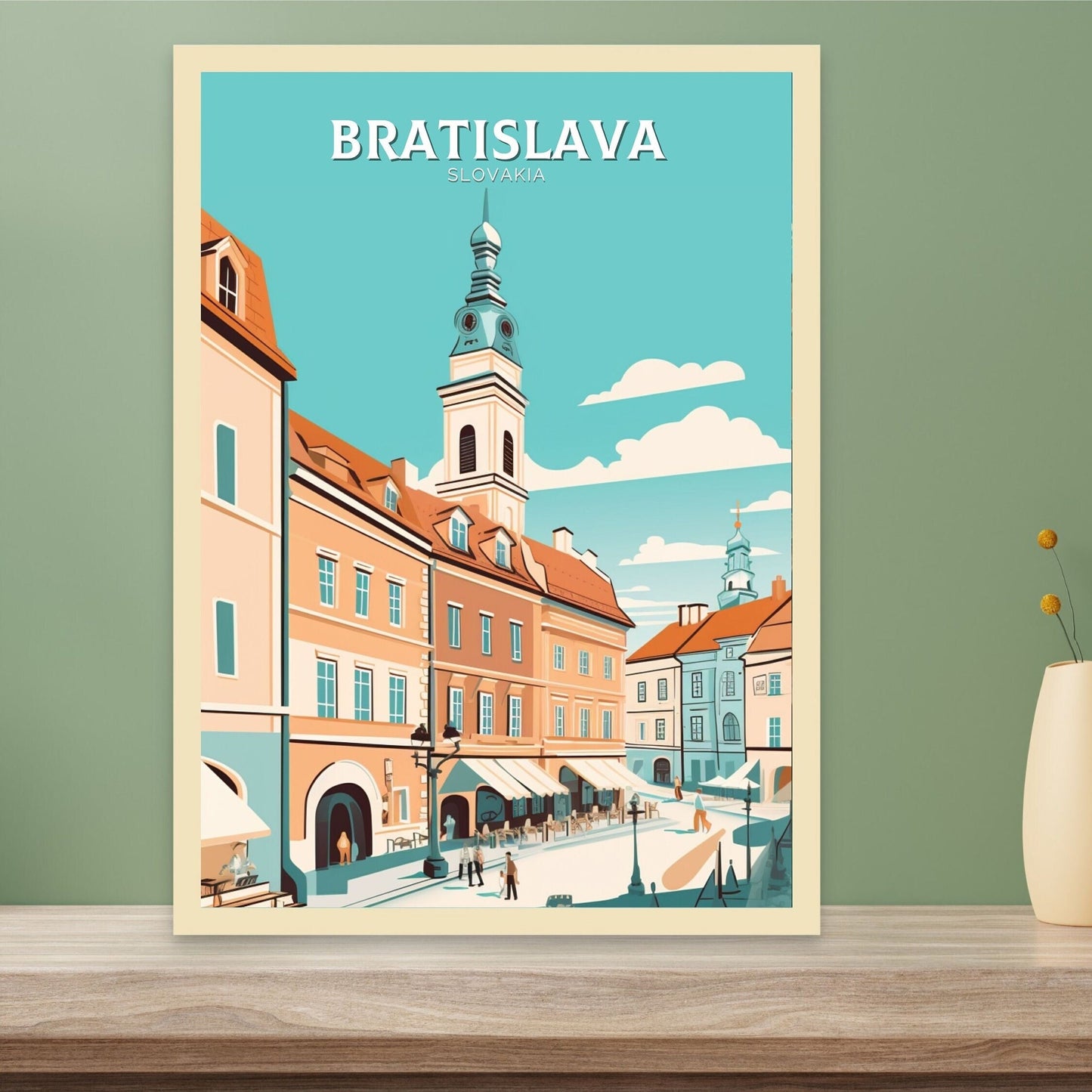 Bratislava Travel Poster | Bratislava Print | Bratislava Design | Bratislava Wall Art | Slovakia Illustration | Slovakia Print | ID 092