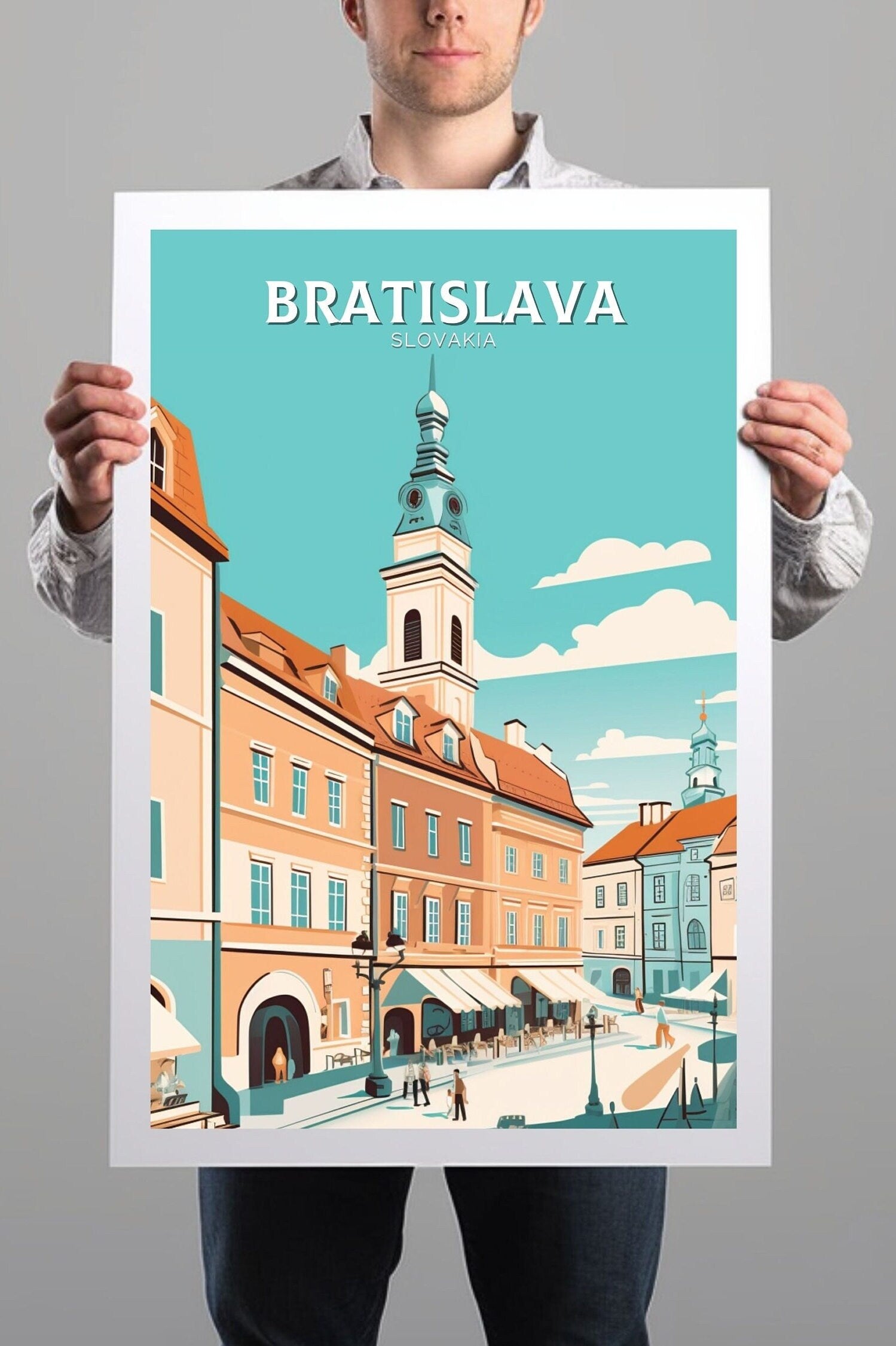 Bratislava Travel Poster | Bratislava Print | Bratislava Design | Bratislava Wall Art | Slovakia Illustration | Slovakia Print | ID 092