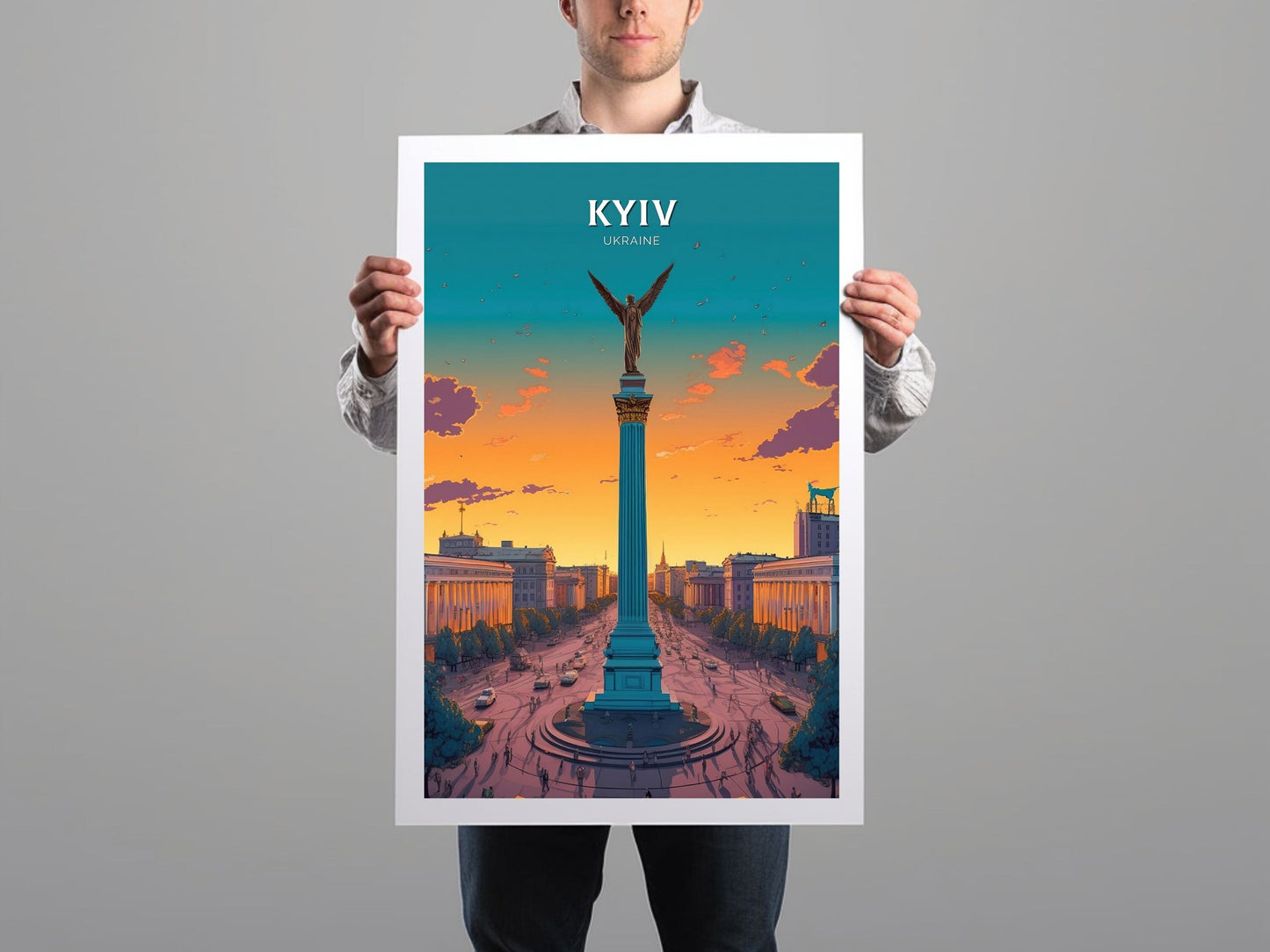 Kyiv Ukraine Travel Poster | Kyiv Print | Kyiv Design | Kyiv Wall Art | Kyiv Ukraine Illustration | Kiev Ukraine Print | Kyiv Art | ID 102