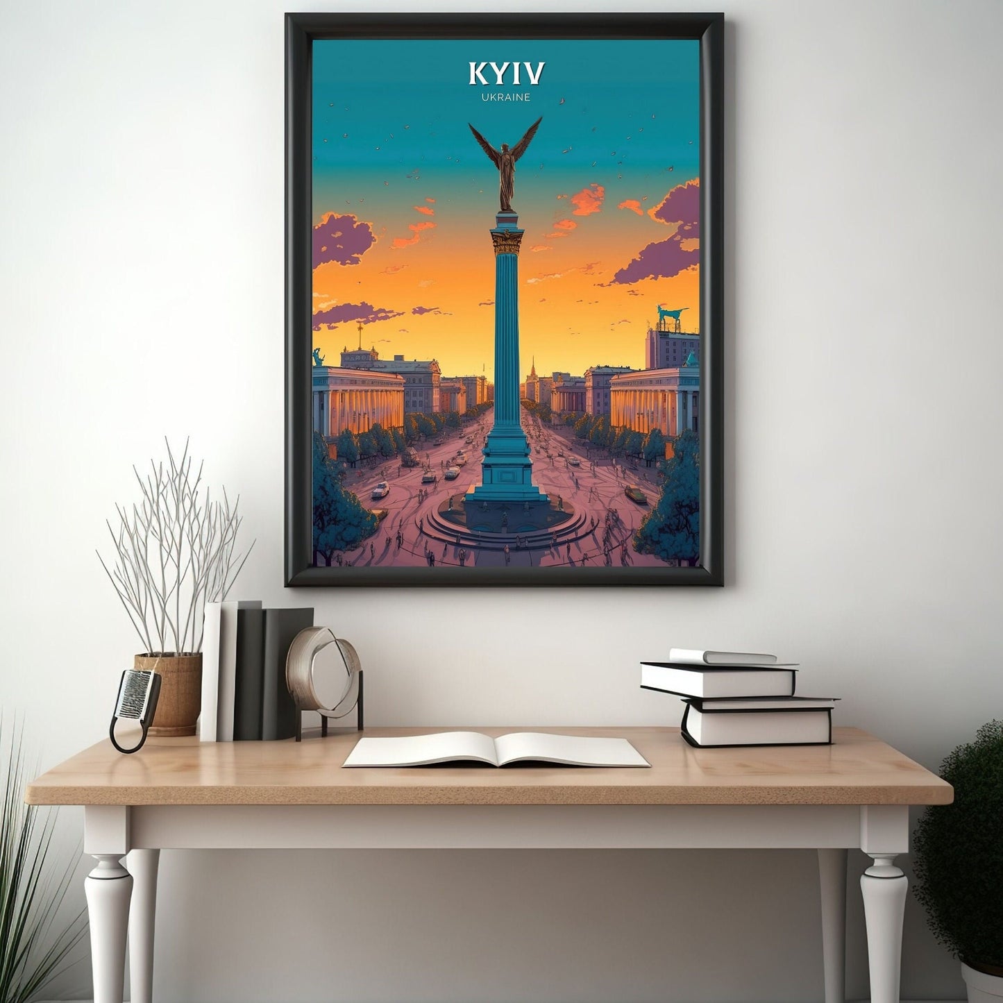 Kyiv Ukraine Travel Poster | Kyiv Print | Kyiv Design | Kyiv Wall Art | Kyiv Ukraine Illustration | Kiev Ukraine Print | Kyiv Art | ID 102