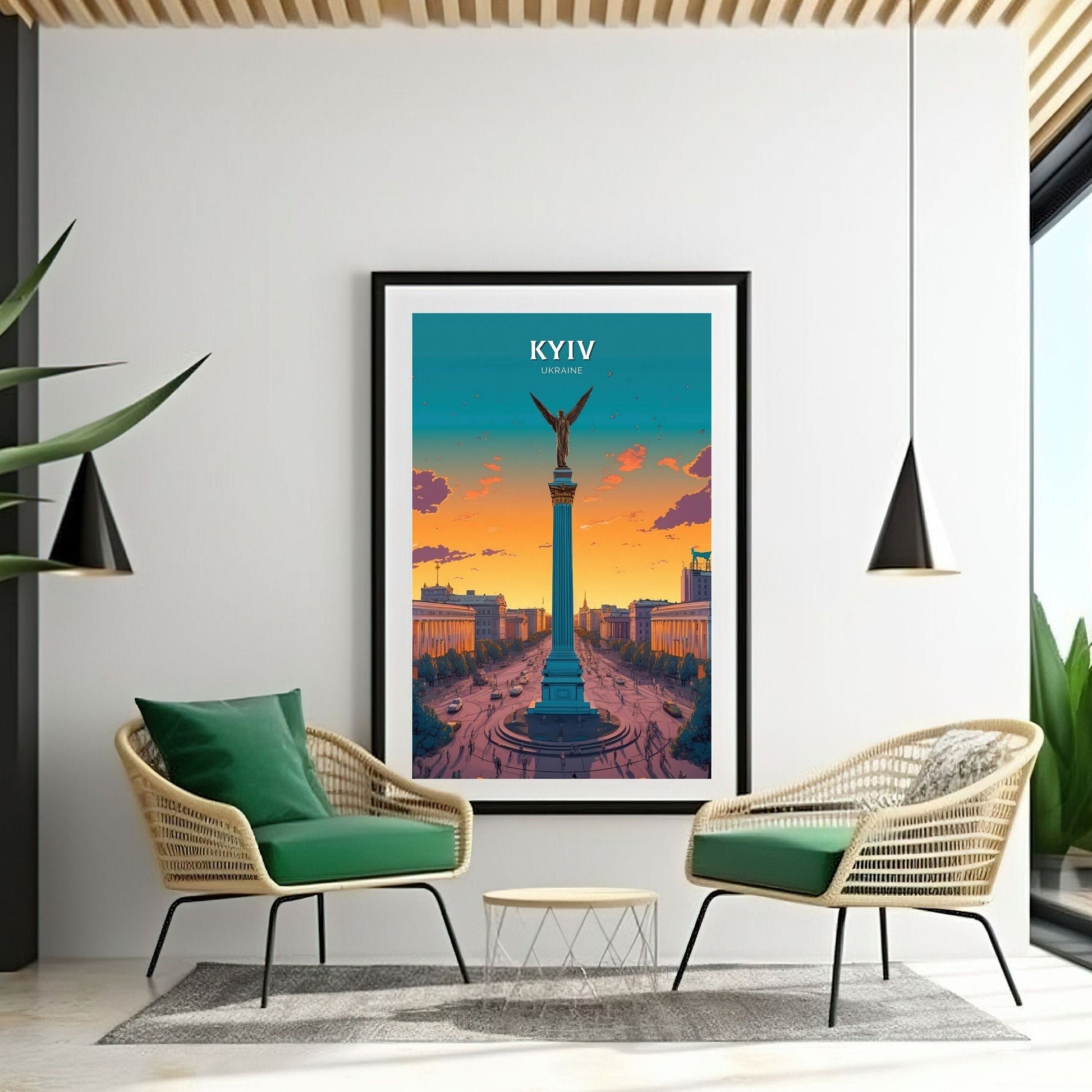 Kyiv Ukraine Travel Poster | Kyiv Print | Kyiv Design | Kyiv Wall Art | Kyiv Ukraine Illustration | Kiev Ukraine Print | Kyiv Art | ID 102