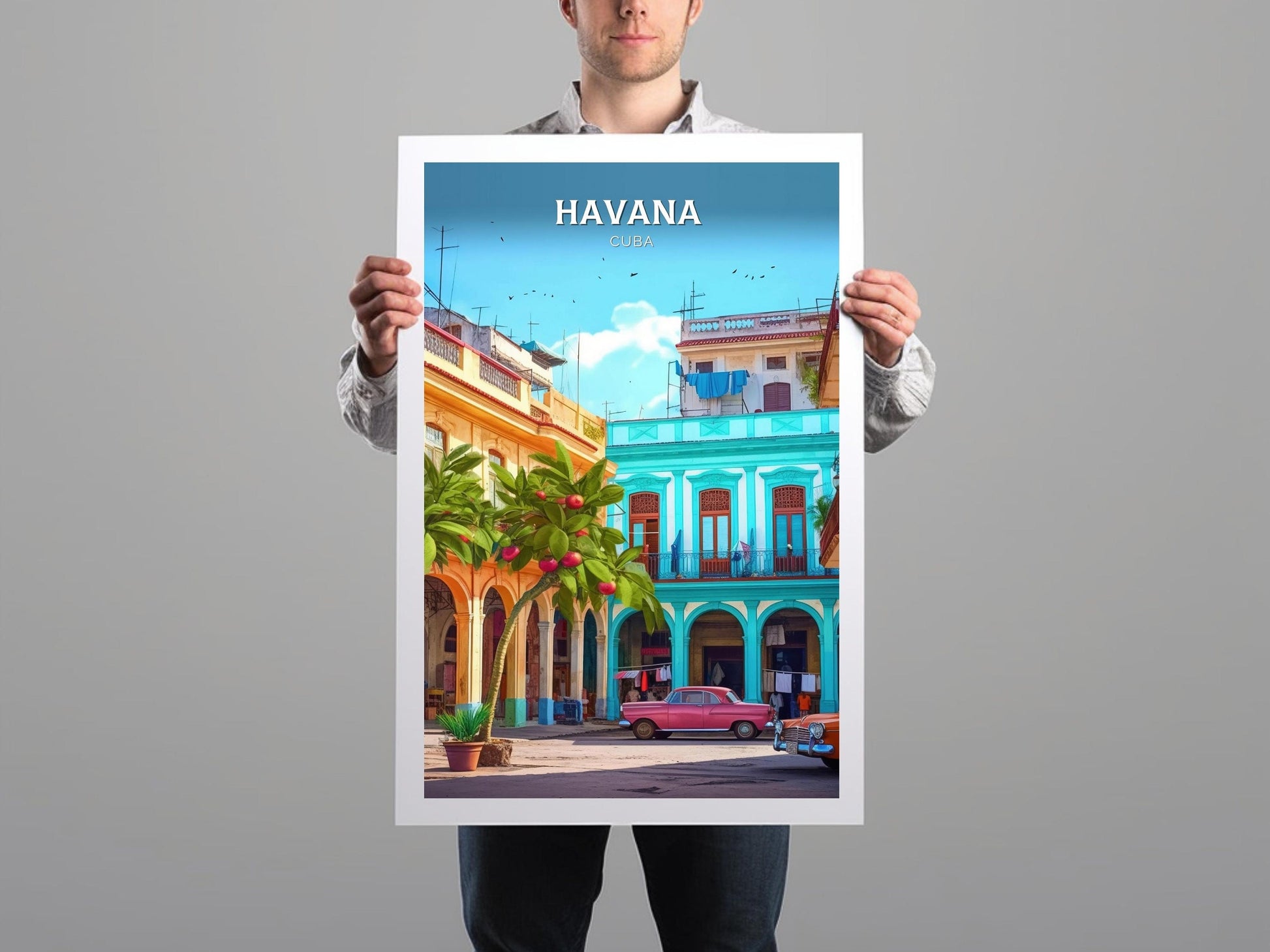 Havana Cuba Travel Poster | Havana Print | Havana Design | Havana Wall Art | Havana Illustration | Havana Poster | Cuba poster Art | ID 104