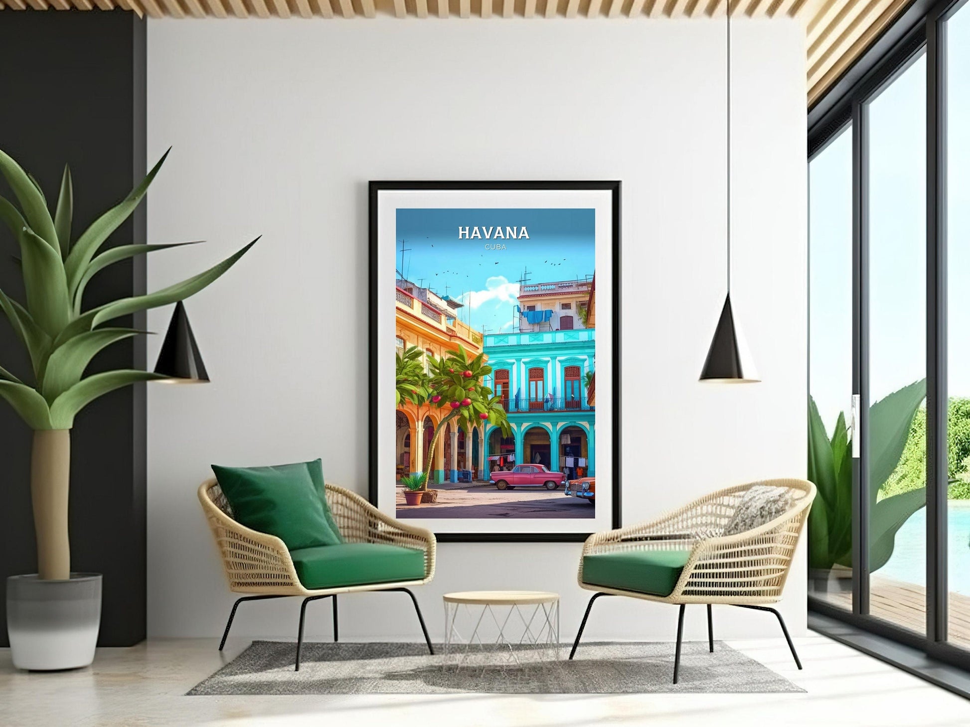 Havana Cuba Travel Poster | Havana Print | Havana Design | Havana Wall Art | Havana Illustration | Havana Poster | Cuba poster Art | ID 104