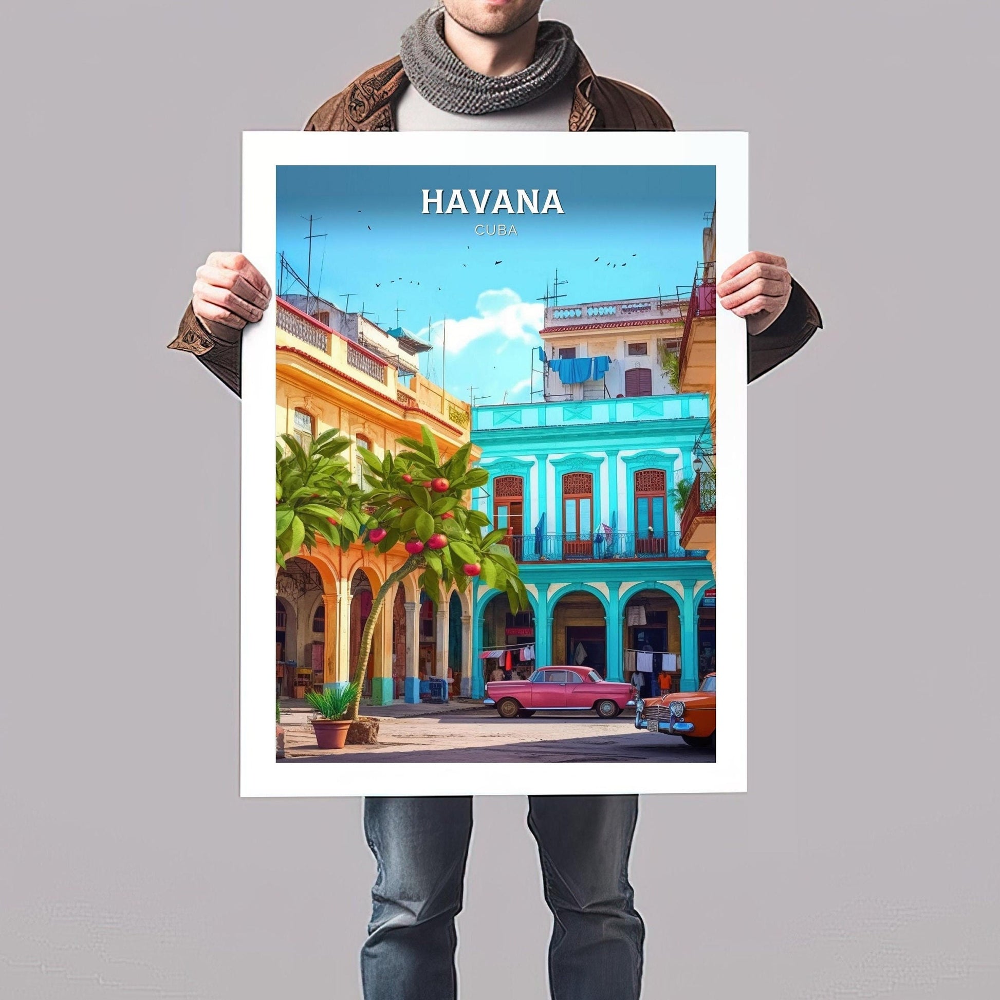 Havana Cuba Travel Poster | Havana Print | Havana Design | Havana Wall Art | Havana Illustration | Havana Poster | Cuba poster Art | ID 104