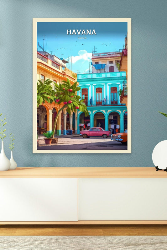 Havana Cuba Travel Poster | Havana Print | Havana Design | Havana Wall Art | Havana Illustration | Havana Poster | Cuba poster Art | ID 104