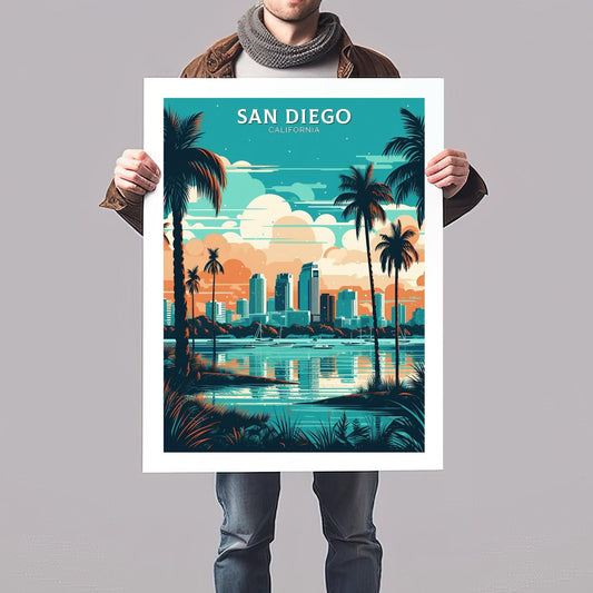 San Diego Travel Poster | San Diego Print | San Diego Design | San Diego Wall Art | San Diego Illustration | California Print | ID 106