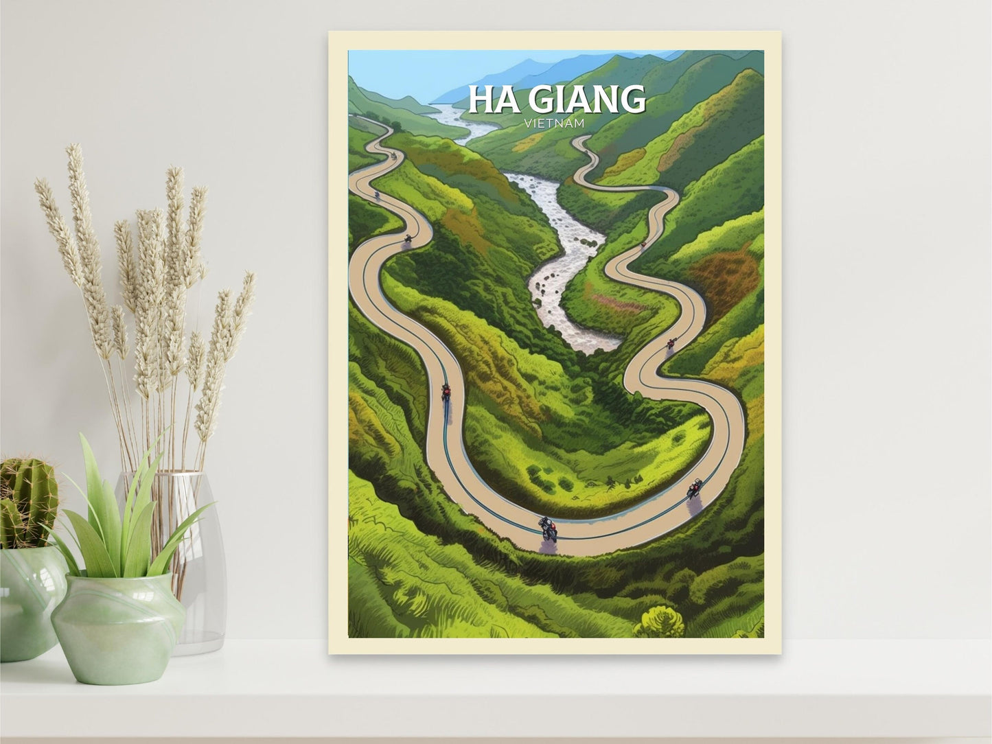 Ha Giang Print | Ha Giang Illustration | Ha Giang Loop | Vietnam Print | Vietnam Wall Art | Asia Print | Vietnam Wall Art | ID 098