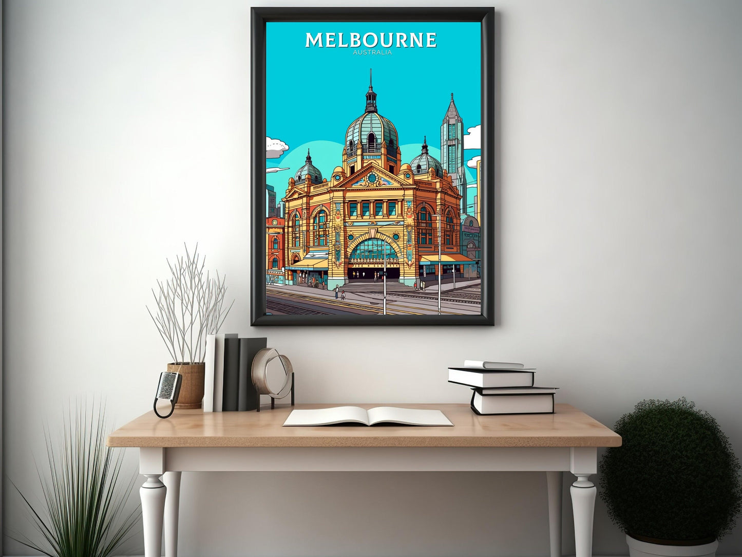 Melbourne Print | Melbourne Illustration | Melbourne Station | Australia Print | Australia Wall Art | Australia Poster | ID 108