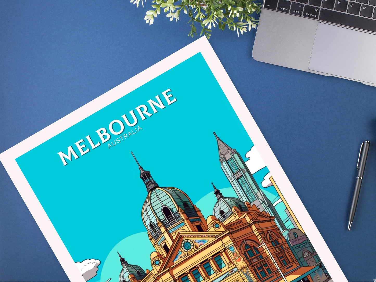 Melbourne Print | Melbourne Illustration | Melbourne Station | Australia Print | Australia Wall Art | Australia Poster | ID 108