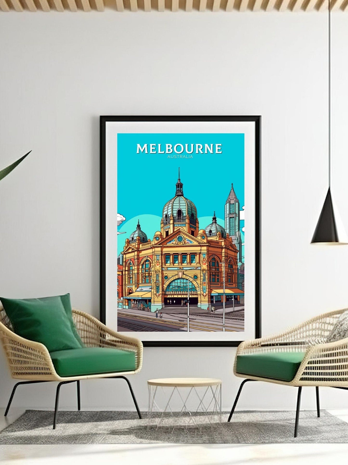 Melbourne Print | Melbourne Illustration | Melbourne Station | Australia Print | Australia Wall Art | Australia Poster | ID 108