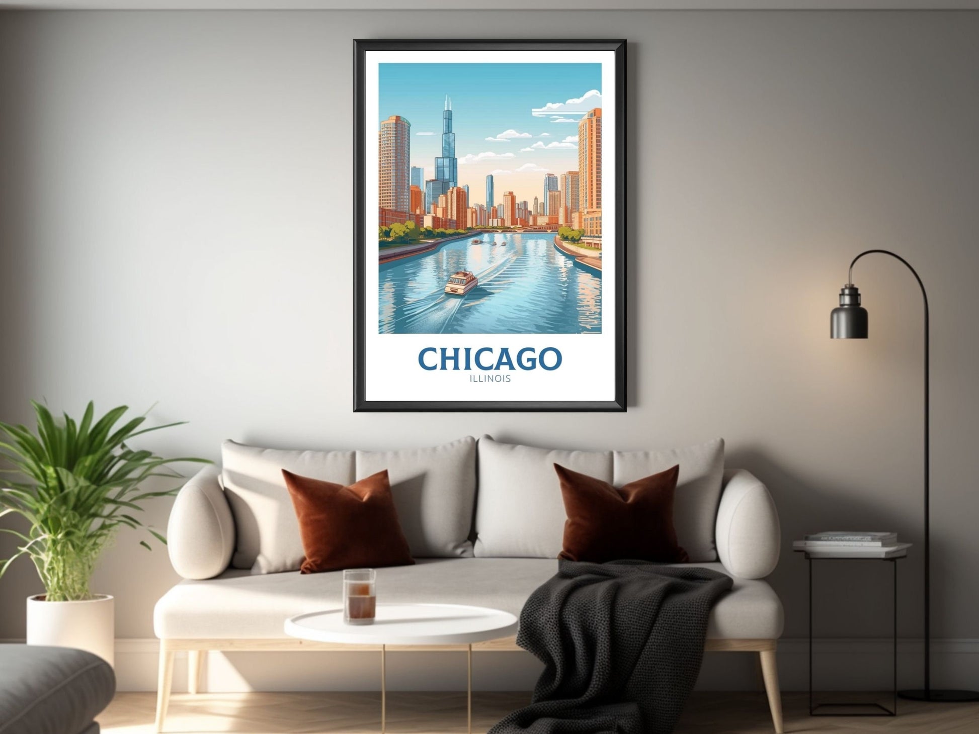 Chicago Print | Chicago Poster | Chicago Poster Design | Chicago Illinois | Chicago Artwork | Chicago Wall Art | USA Home Decor | ID 154