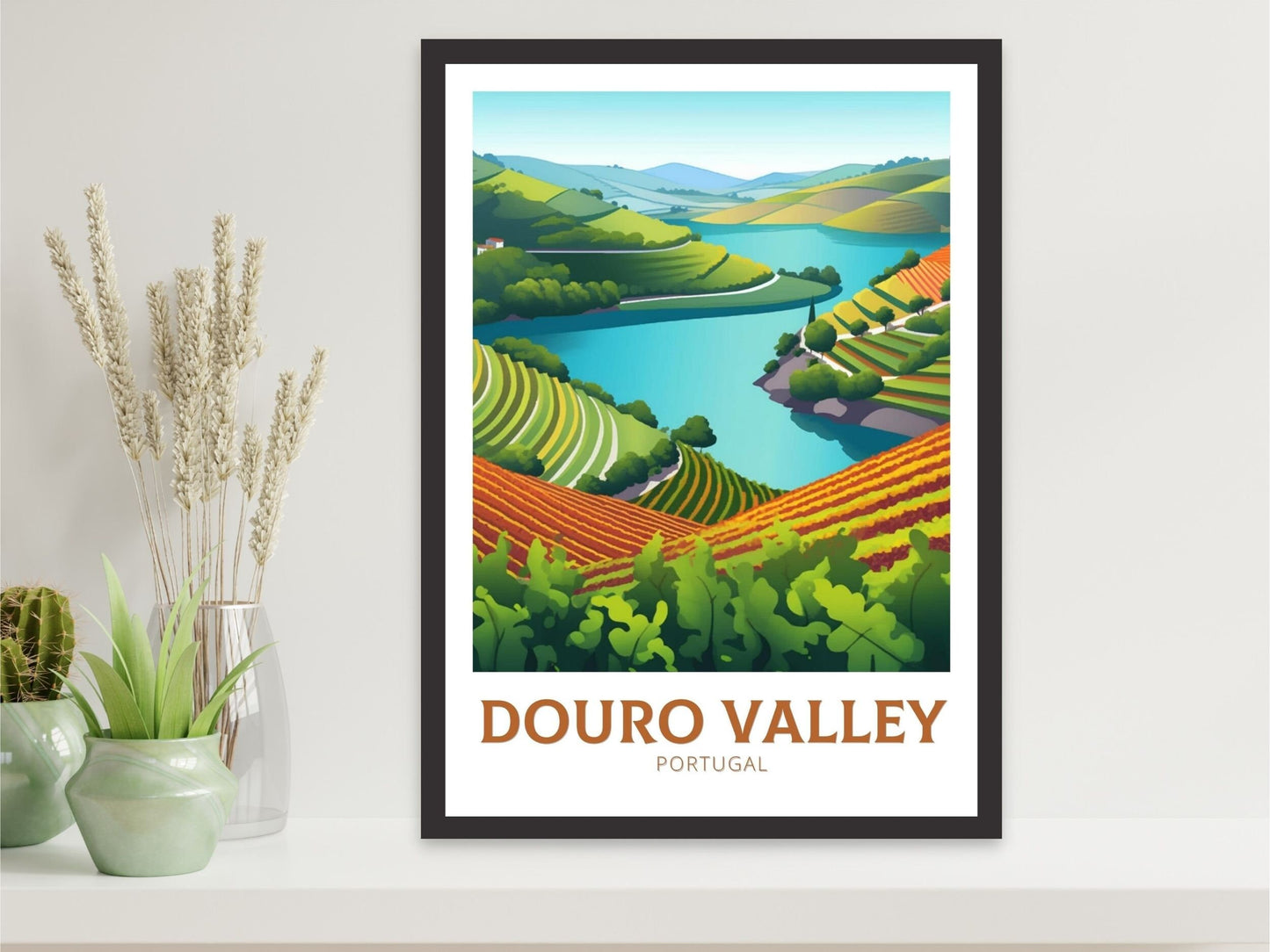 Douro Valley Print | Douro Valley Poster | Douro Travel Design| Douro Painting | Portugal Wall Art | Douro Valley Travel Print | ID 156