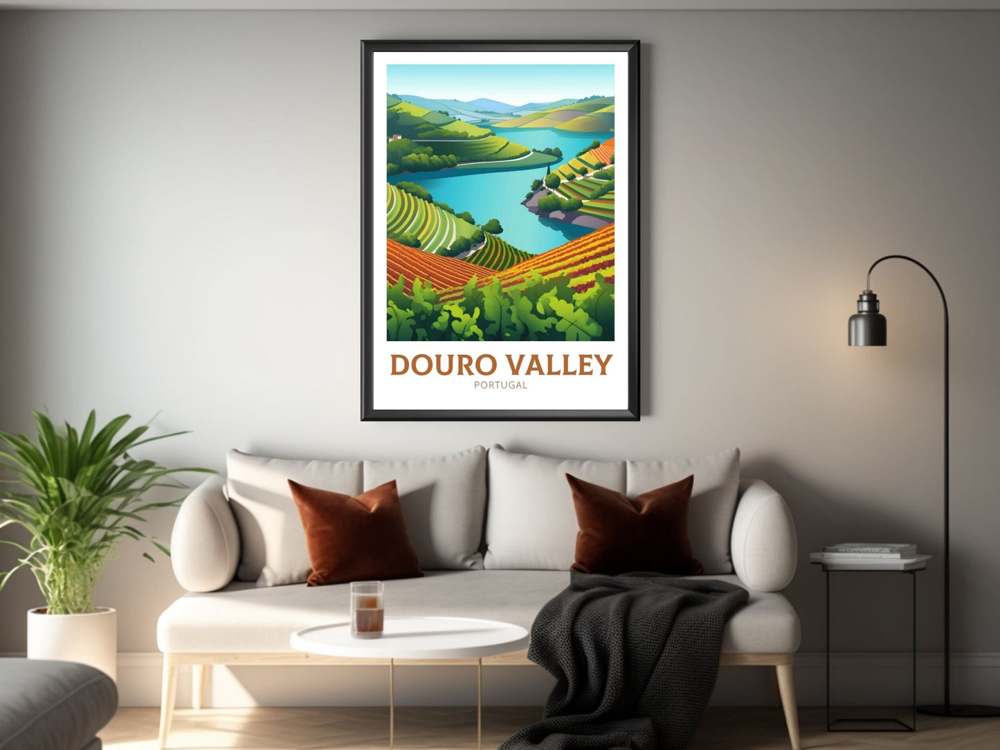 Douro Valley Print | Douro Valley Poster | Douro Travel Design| Douro Painting | Portugal Wall Art | Douro Valley Travel Print | ID 156