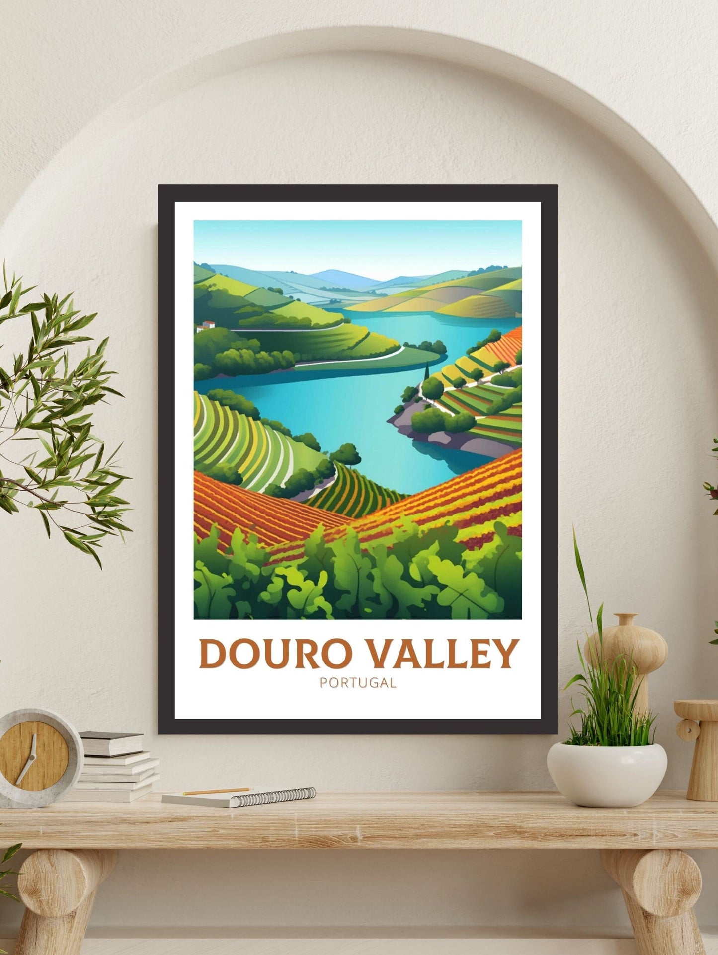 Douro Valley Print | Douro Valley Poster | Douro Travel Design| Douro Painting | Portugal Wall Art | Douro Valley Travel Print | ID 156