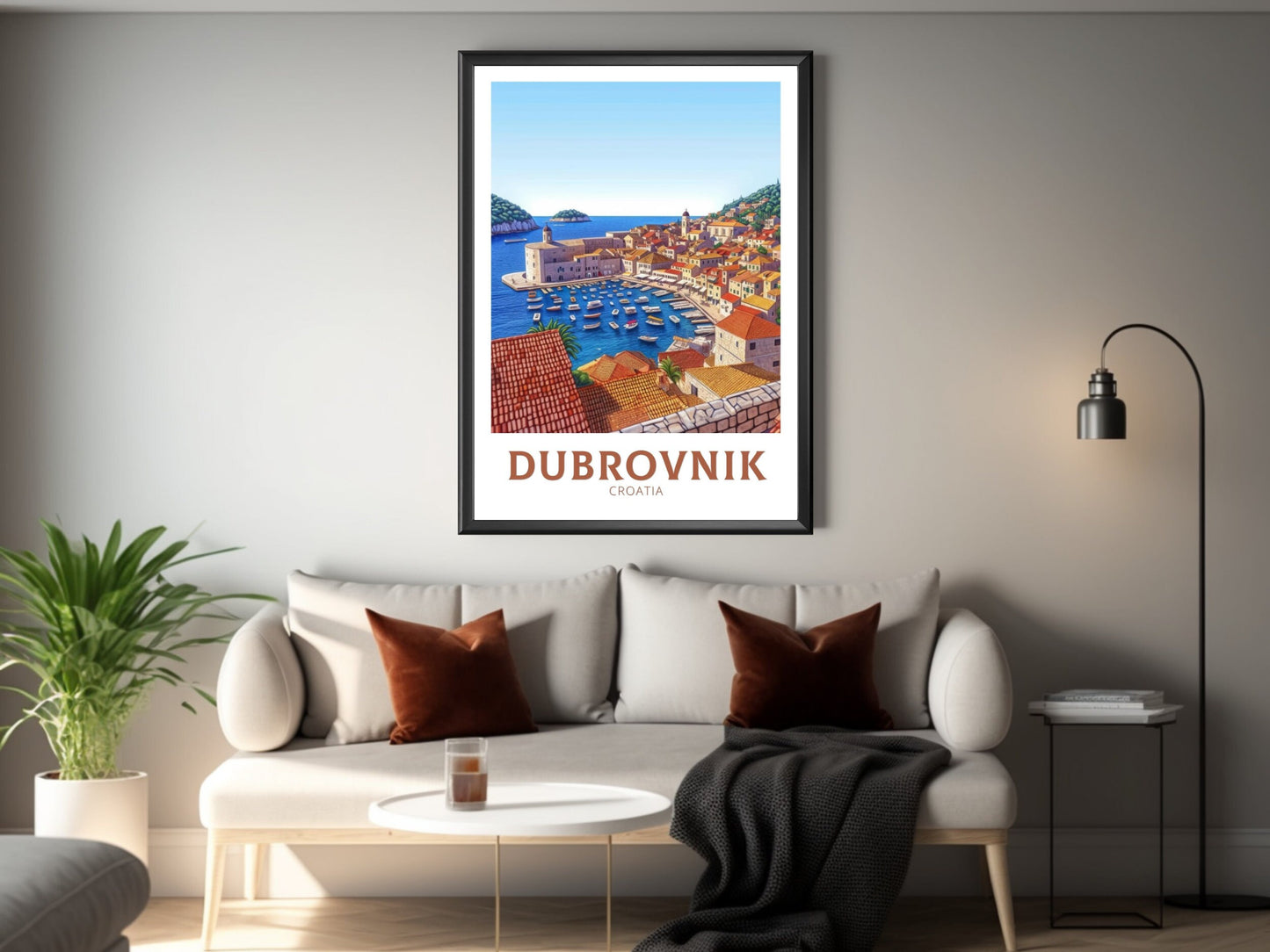 Dubrovnik Croatia Travel Poster| Dubrovnik Illustration | Dubrovnik Print | Croatia Print | Dubrovnik Poster | Dubrovnik Painting | ID 157