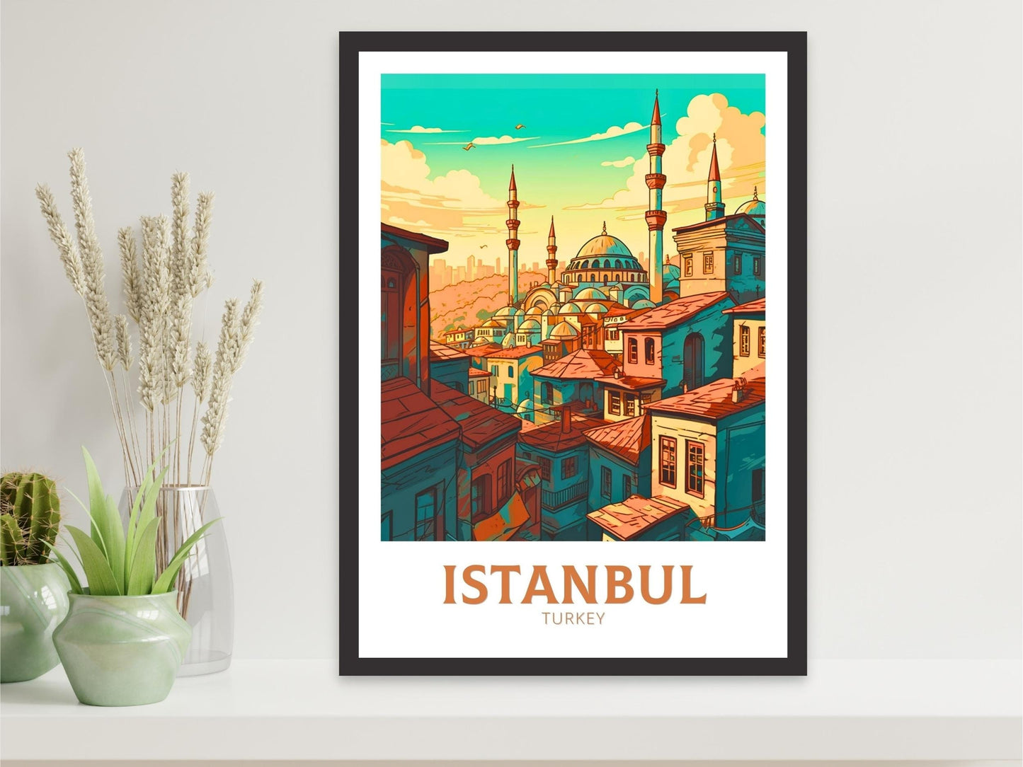 Istanbul Travel Poster | Istanbul Illustration | Istanbul Wall Art | Turkey Poster | Istanbul Home Decor | Istanbul Print | ID 161