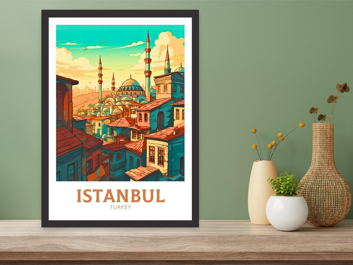 Istanbul Travel Poster | Istanbul Illustration | Istanbul Wall Art | Turkey Poster | Istanbul Home Decor | Istanbul Print | ID 161