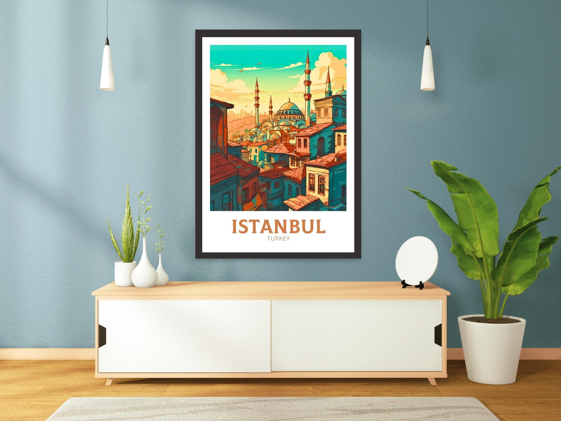 Istanbul Travel Poster | Istanbul Illustration | Istanbul Wall Art | Turkey Poster | Istanbul Home Decor | Istanbul Print | ID 161