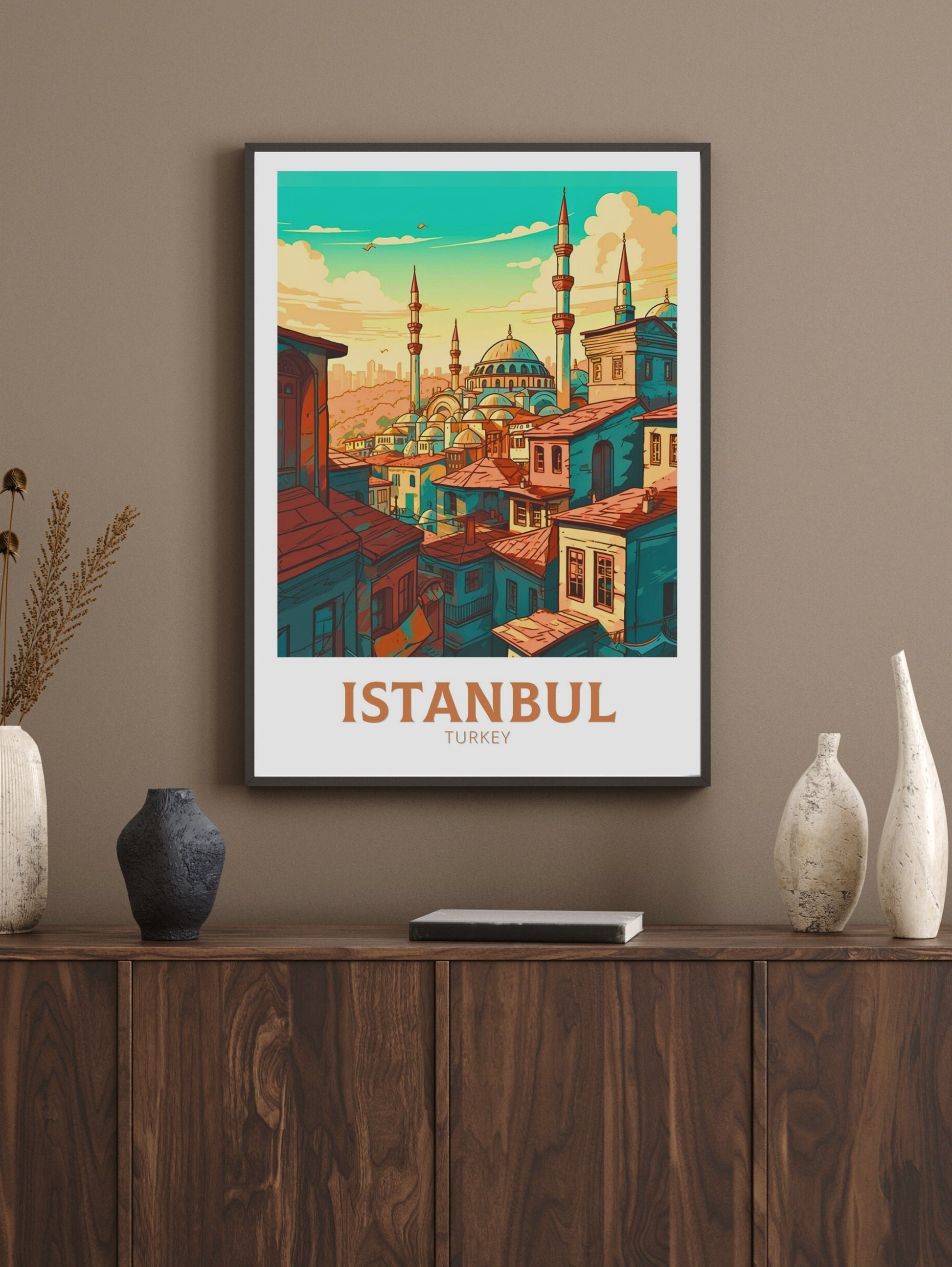 Istanbul Travel Poster | Istanbul Illustration | Istanbul Wall Art | Turkey Poster | Istanbul Home Decor | Istanbul Print | ID 161