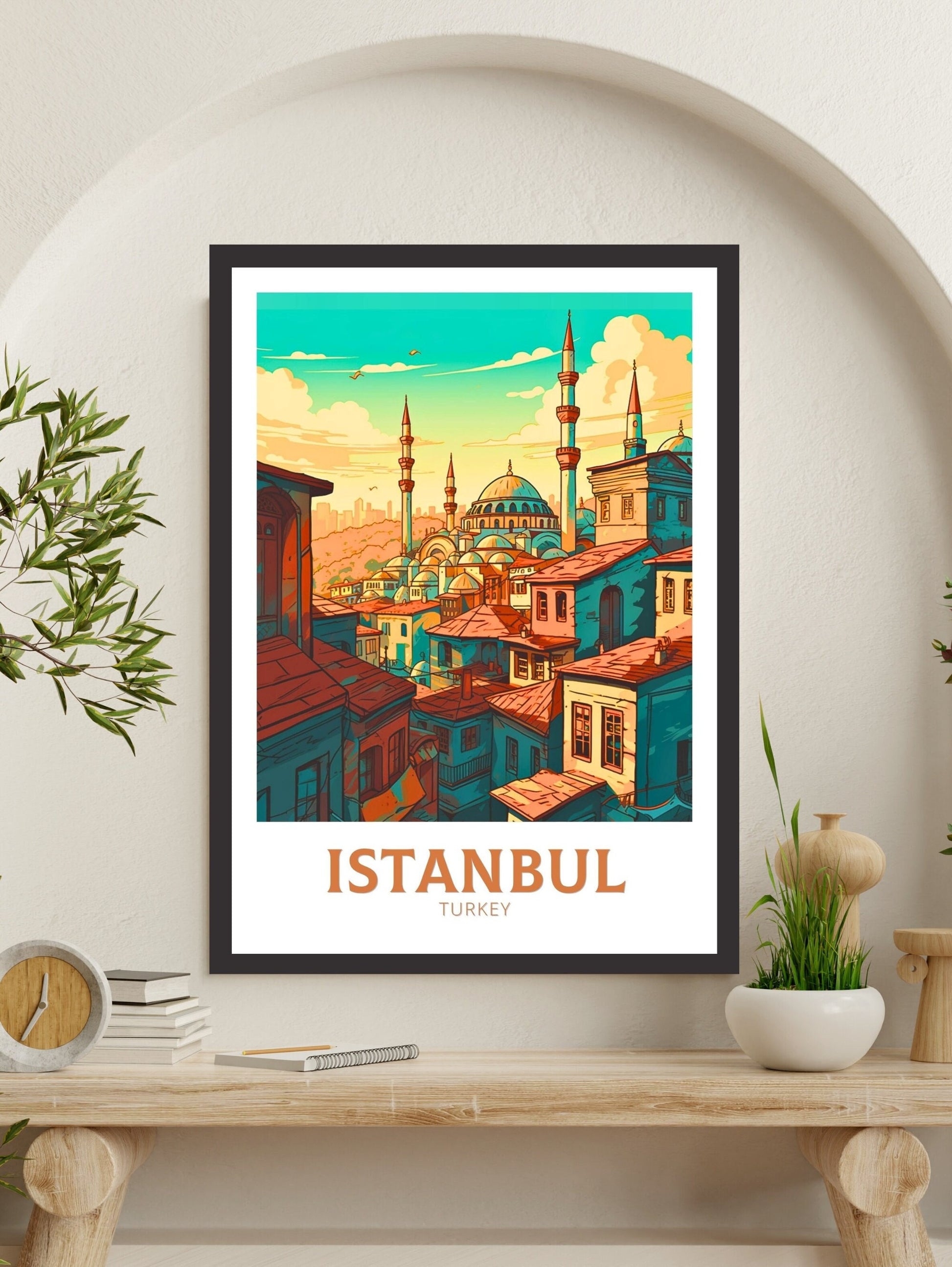 Istanbul Travel Poster | Istanbul Illustration | Istanbul Wall Art | Turkey Poster | Istanbul Home Decor | Istanbul Print | ID 161