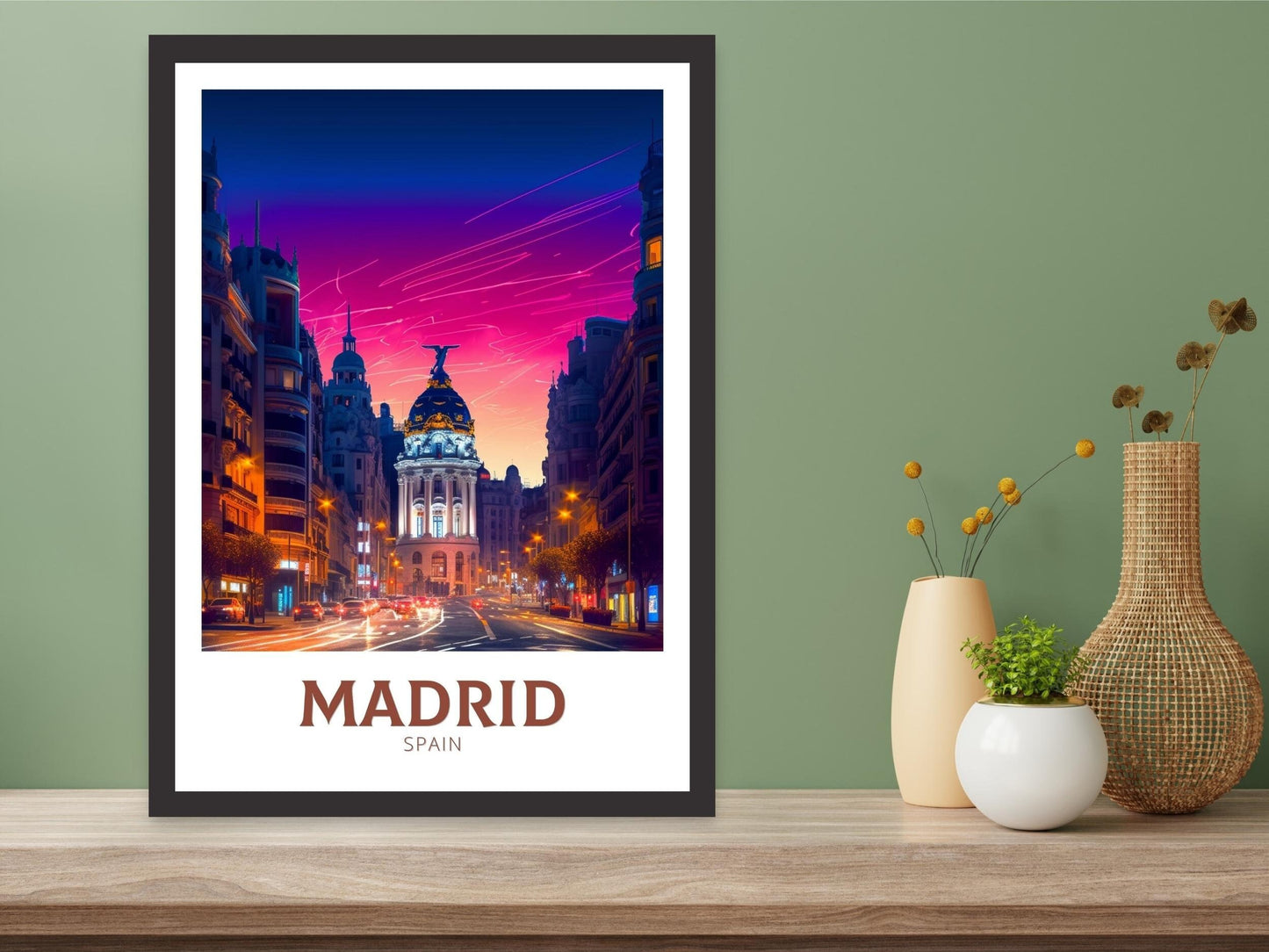 Madrid Travel Poster | Madrid Illustration | Madrid Wall Art | Spain Poster | Madrid Poster | Madrid Spain Painting | ID 163