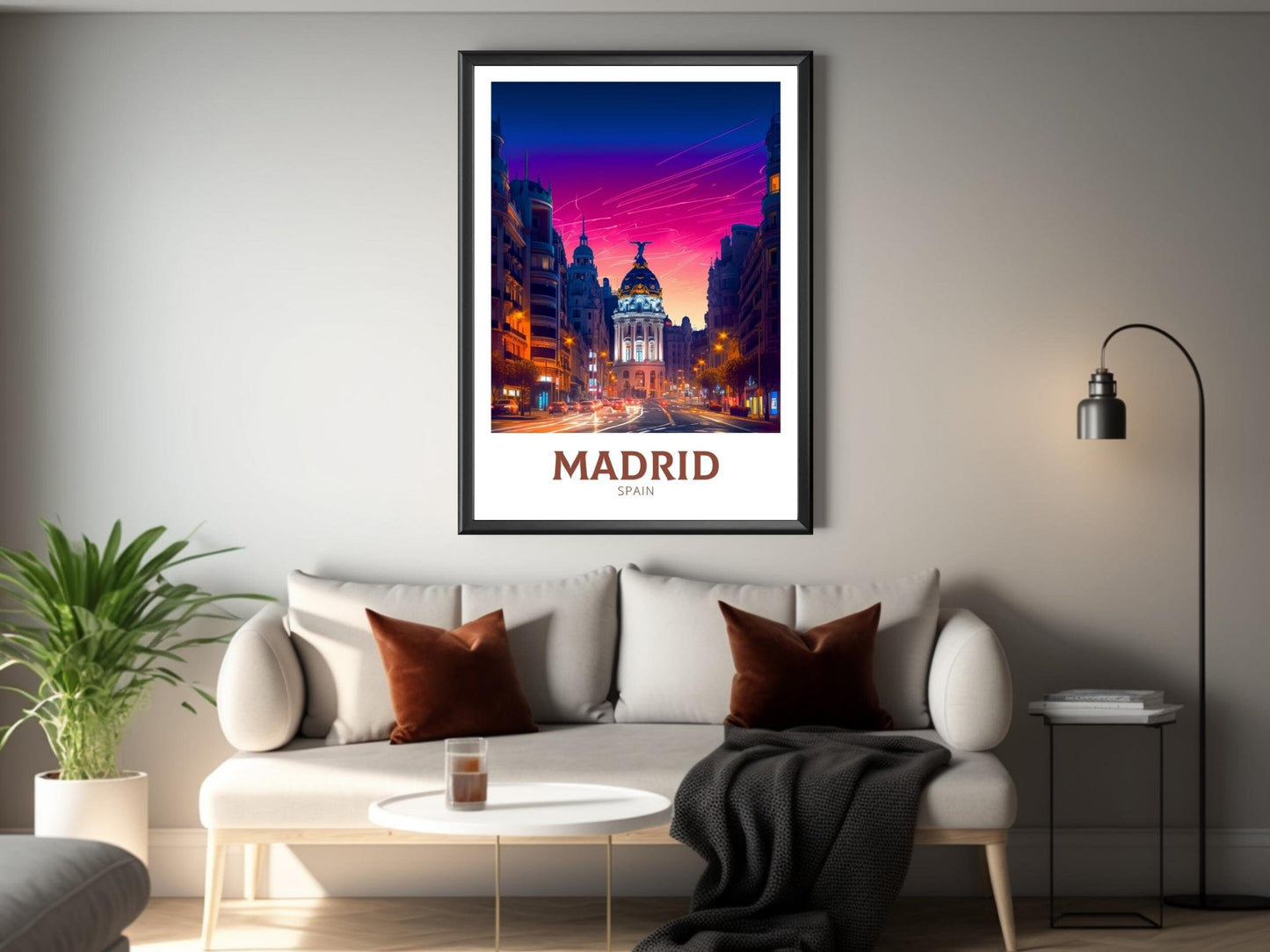 Madrid Travel Poster | Madrid Illustration | Madrid Wall Art | Spain Poster | Madrid Poster | Madrid Spain Painting | ID 163