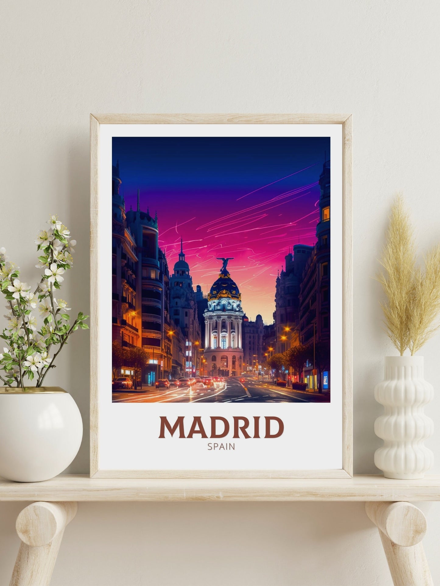 Madrid Travel Poster | Madrid Illustration | Madrid Wall Art | Spain Poster | Madrid Poster | Madrid Spain Painting | ID 163