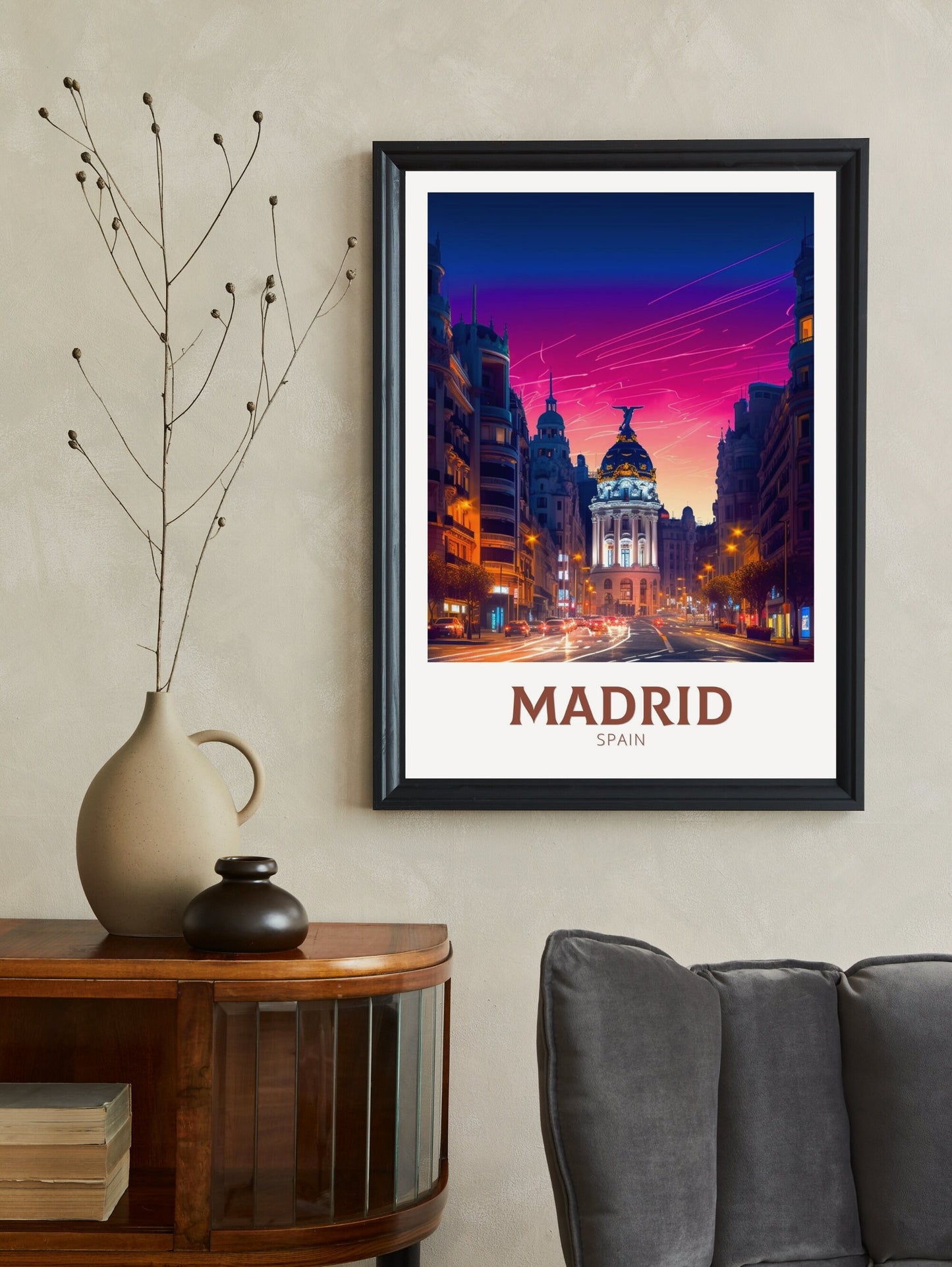 Madrid Travel Poster | Madrid Illustration | Madrid Wall Art | Spain Poster | Madrid Poster | Madrid Spain Painting | ID 163