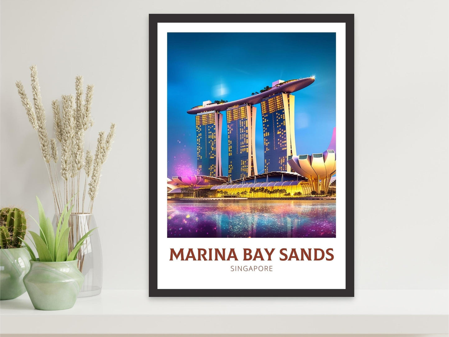 Marina Bay Sands Poster | Marina Bay Sands Illustration | Singapore Print | Singapore Poster | Singapore Wall Art | ID 165